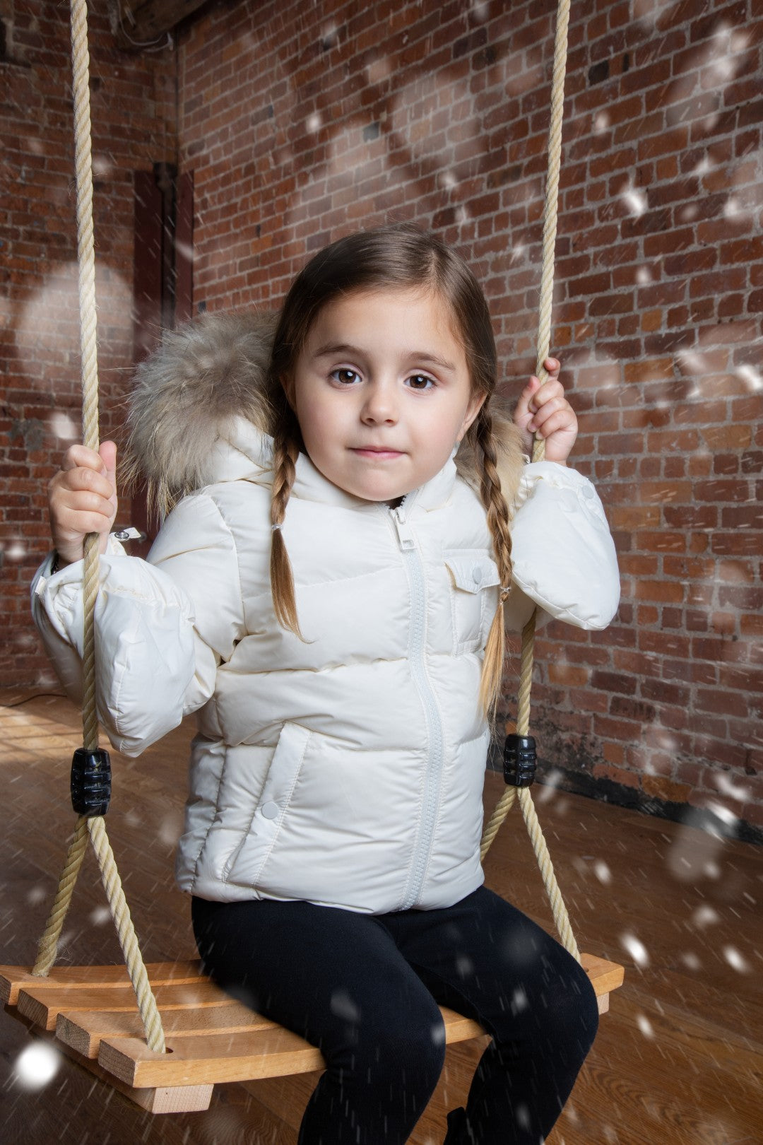 Ellabee Bella Enfant Off White Fur Down Jacket