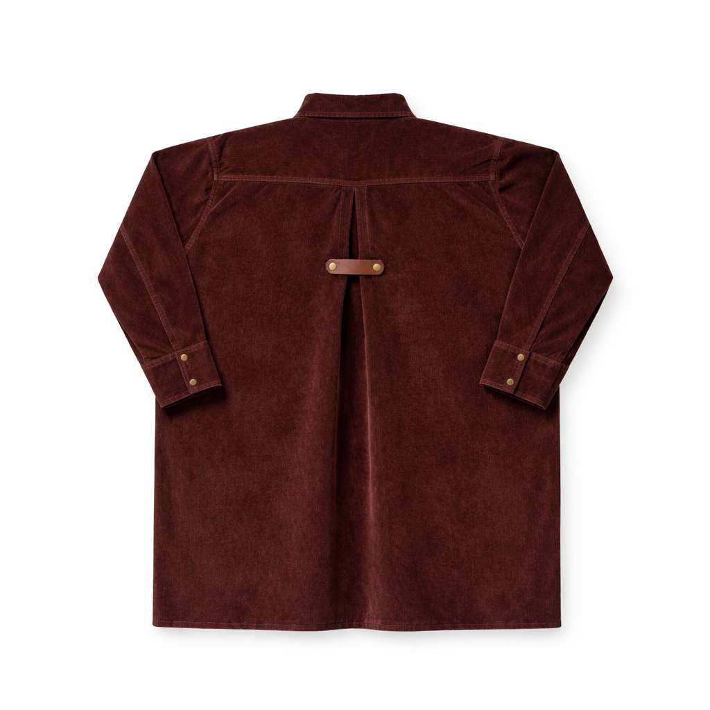 Birnham on the Sea Girls Brick Corduroy Pleat Detail Shirt Dress