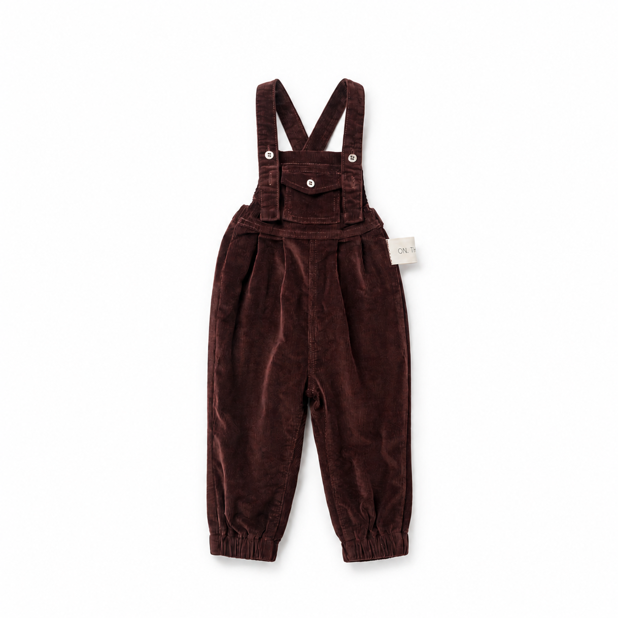 Birnham on the Sea Baby Brick Corduroy Front Pocket Overalls