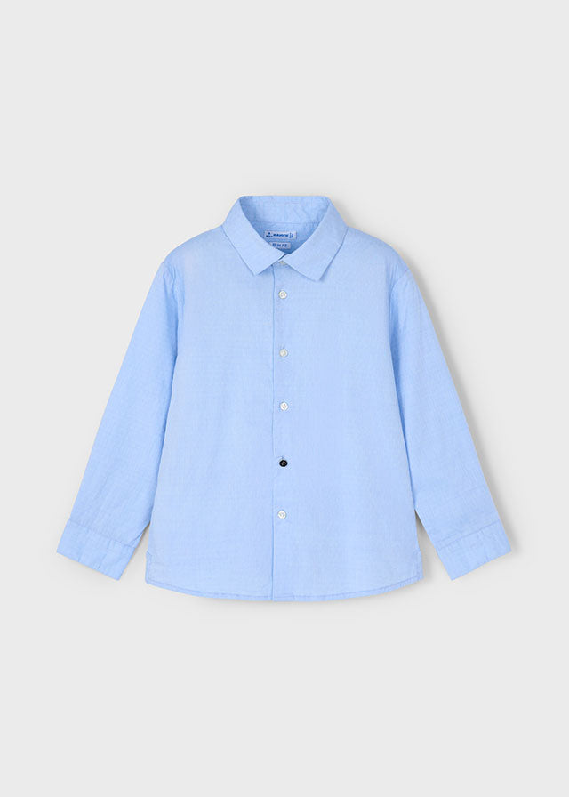 Mayoral Sky Blue Long Sleeves Formal Wear Shirt