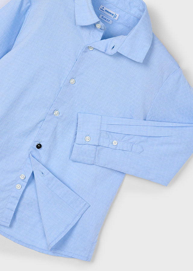 Mayoral Sky Blue Long Sleeves Formal Wear Shirt