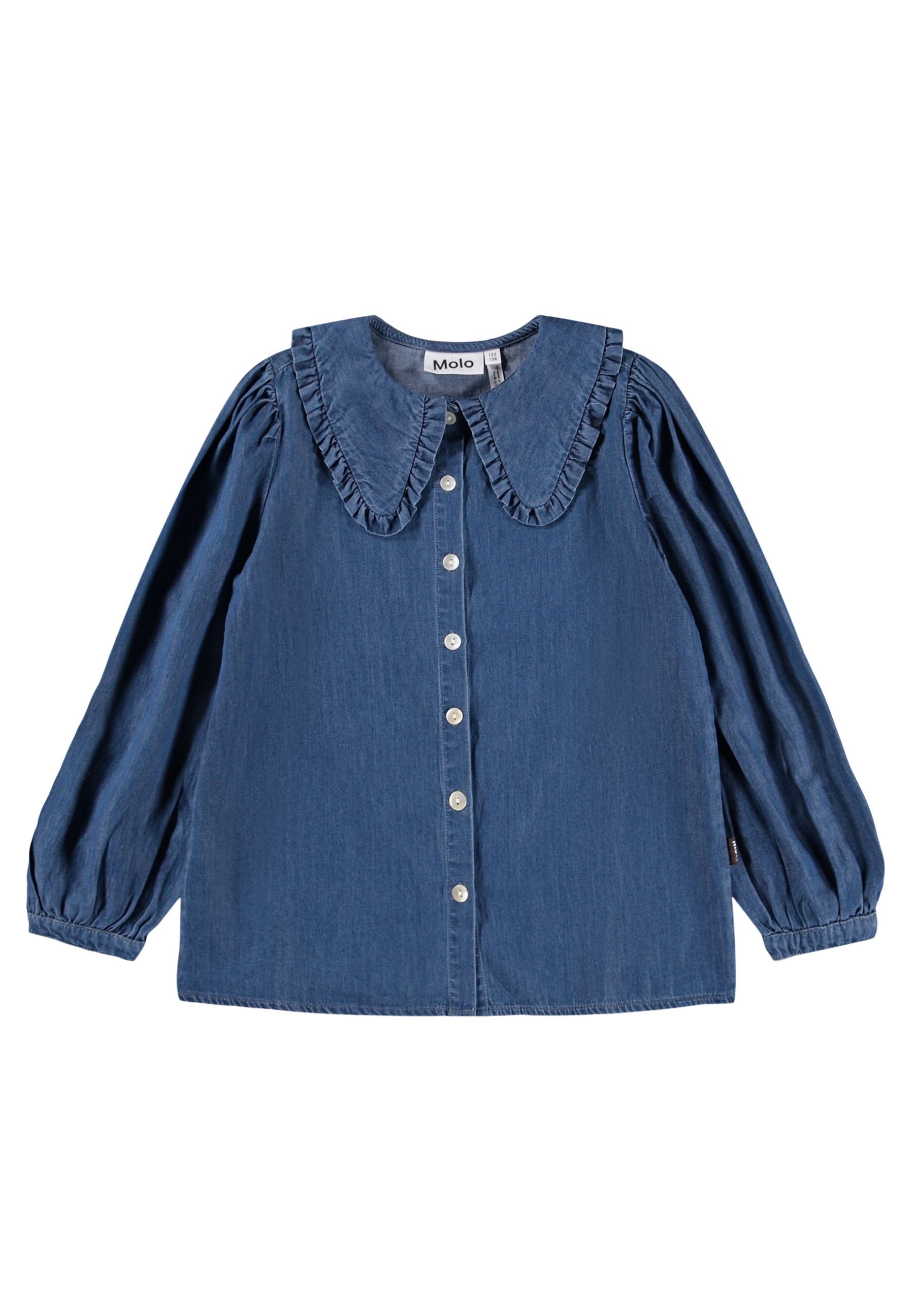 Molo Girls Robbin Mid Blue Wash Long Sleeve Shirt