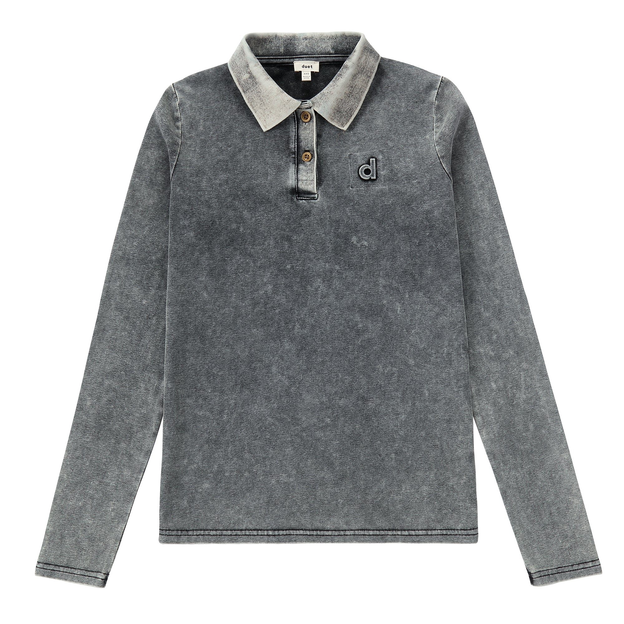 Duet Grey Denim Wash Teen Polo