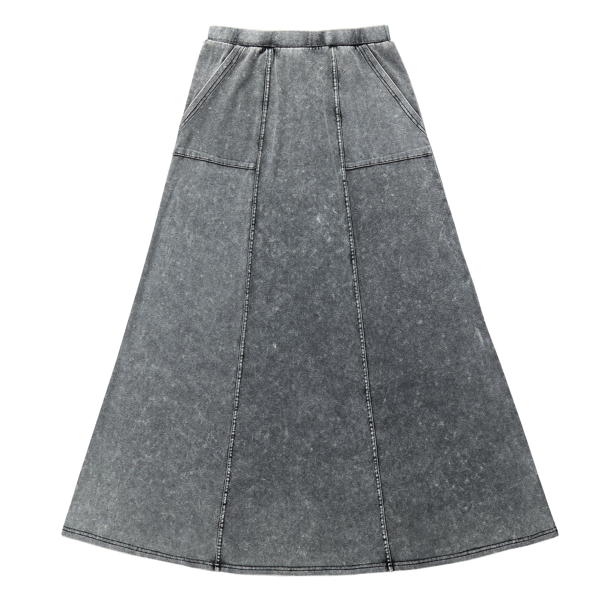 Duet Grey Wash Panel Pocket Skirt