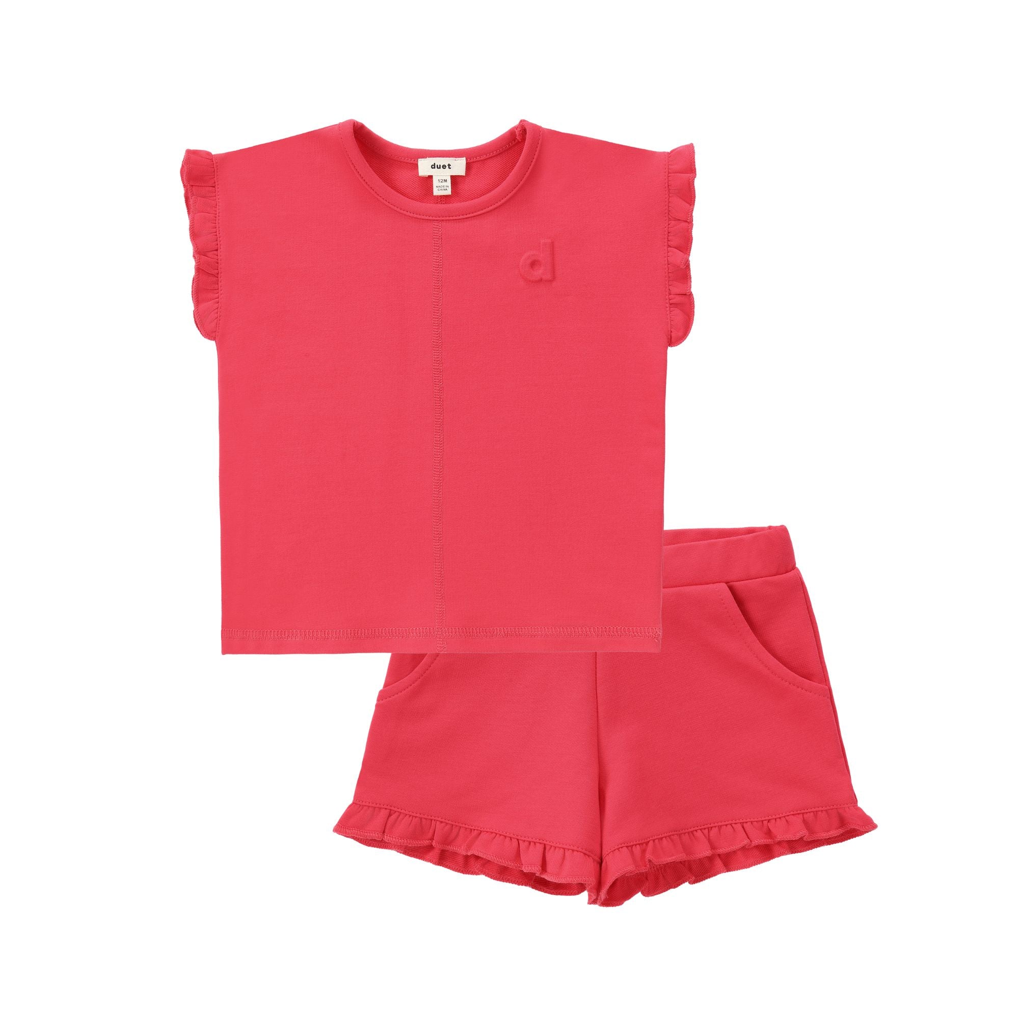 Duet Coral Ruffle Baby Set