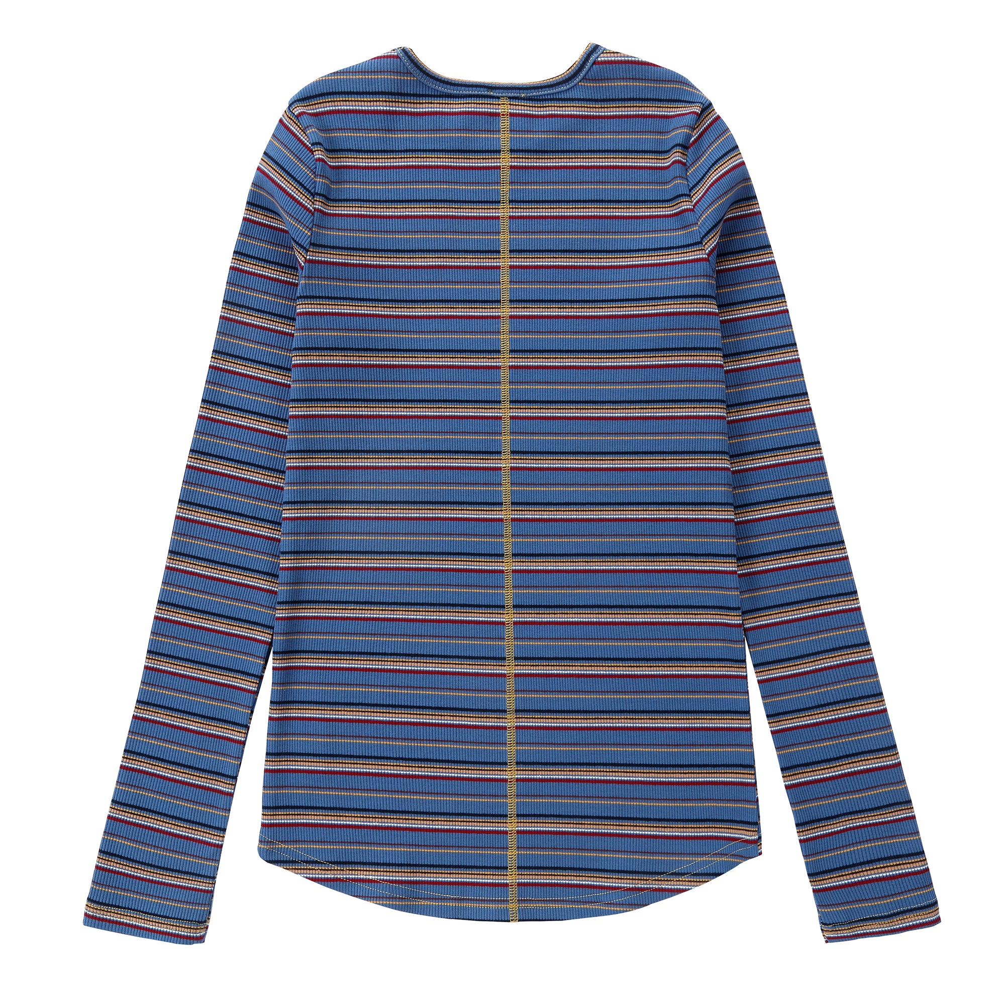 Duet Blue Striped Ribbed Tee