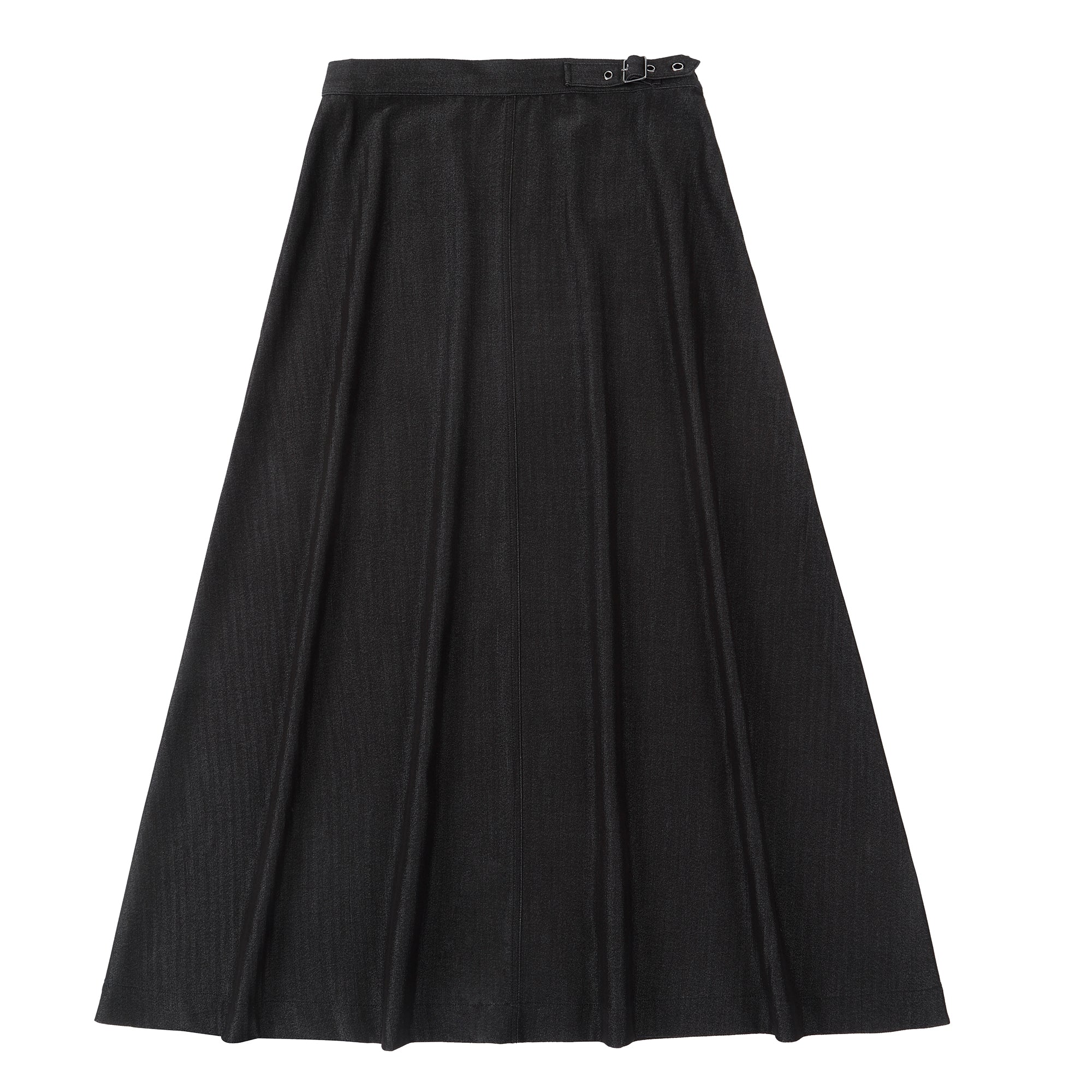 Eleve Black Denim Buckle Skirt