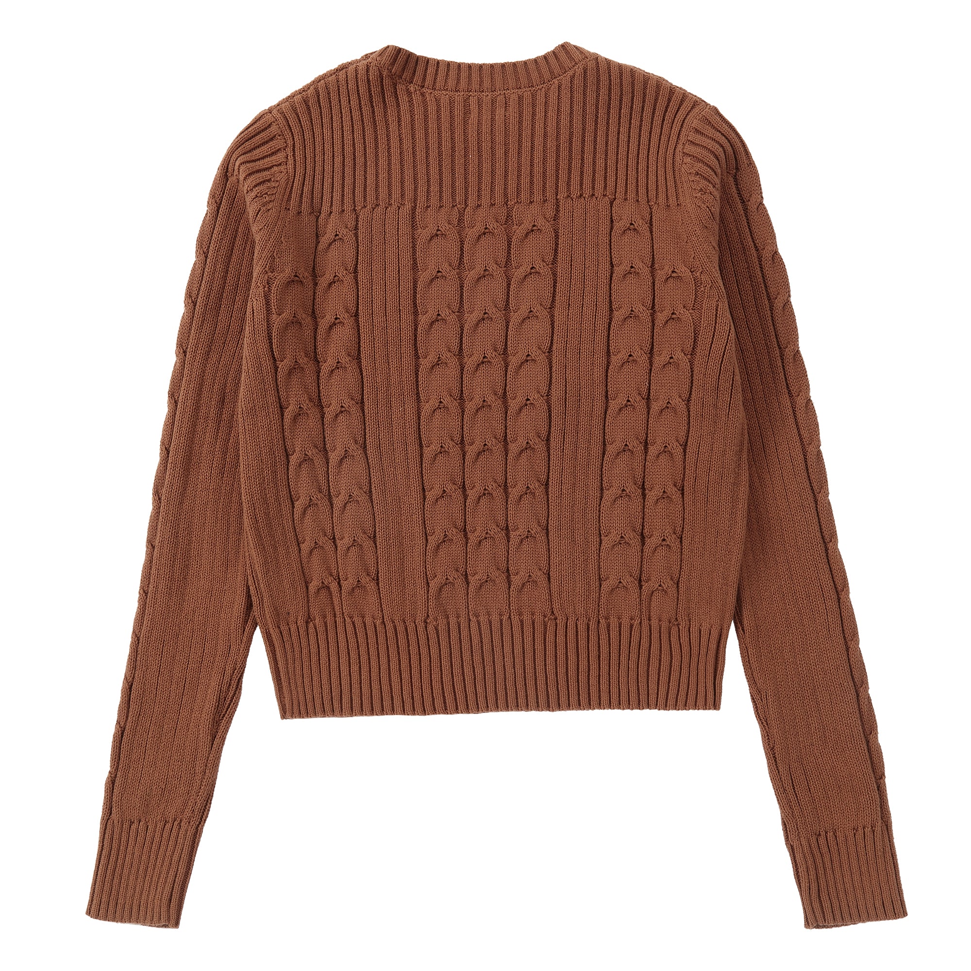 Eleve Brown Cable Knit Sweater