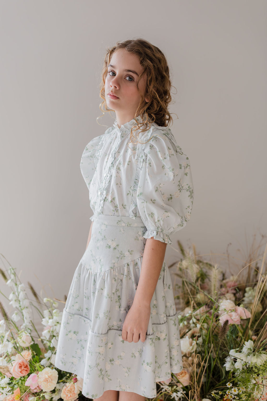 Steph Cream Bud Denim Skirt
