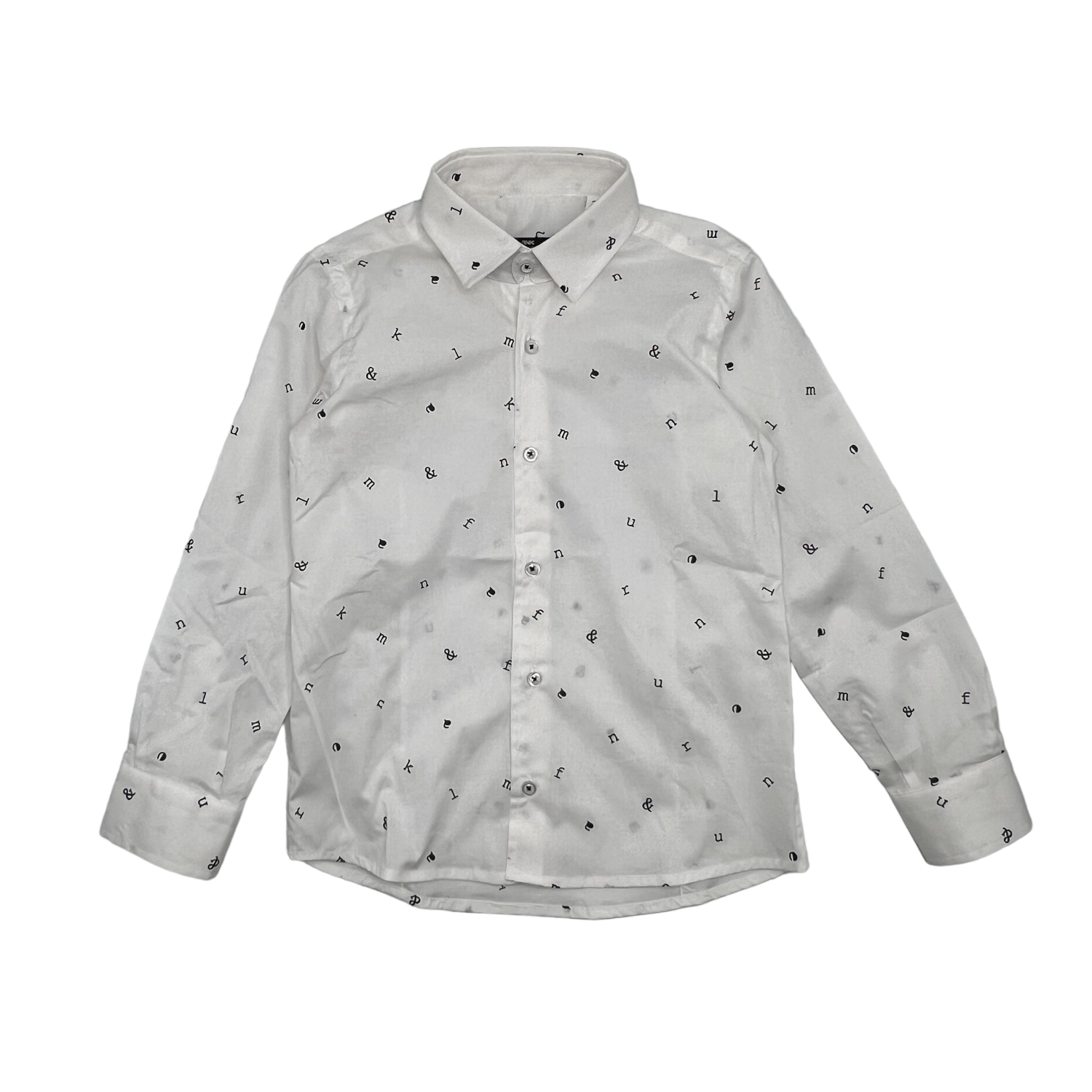 Manuel & Frank White with ABC Print Shirt