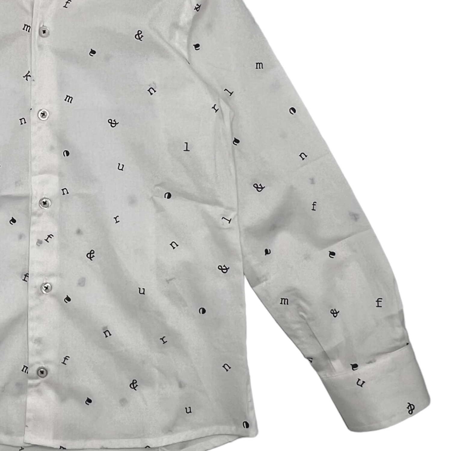 Manuel & Frank White with ABC Print Shirt