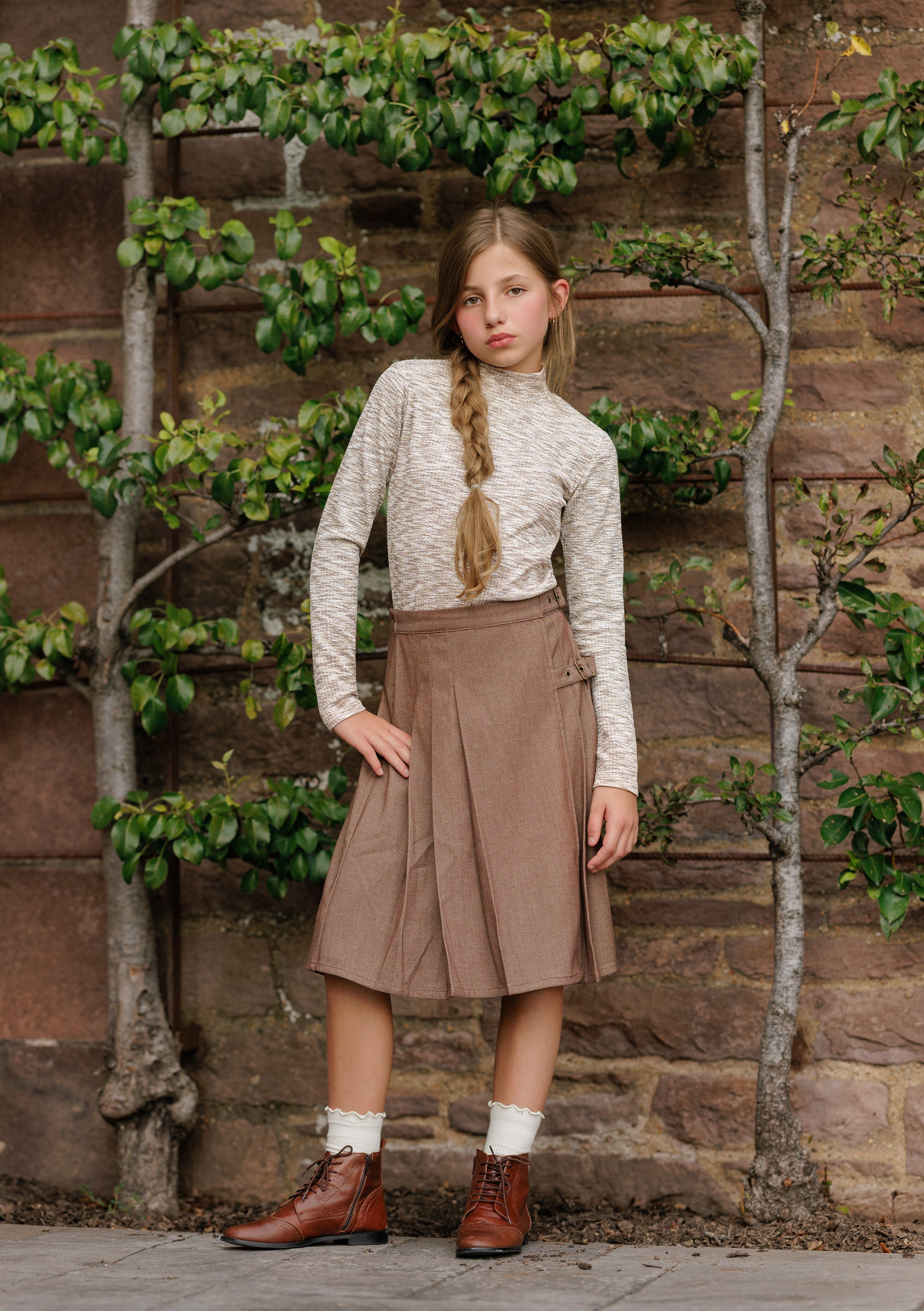 Duet Ivory & Brown Turtleneck