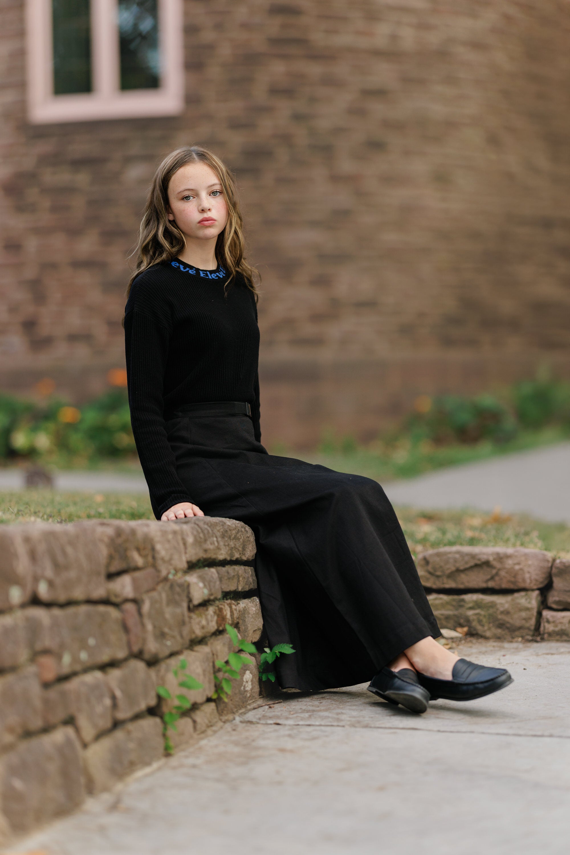 Eleve Black Buckle Skirt