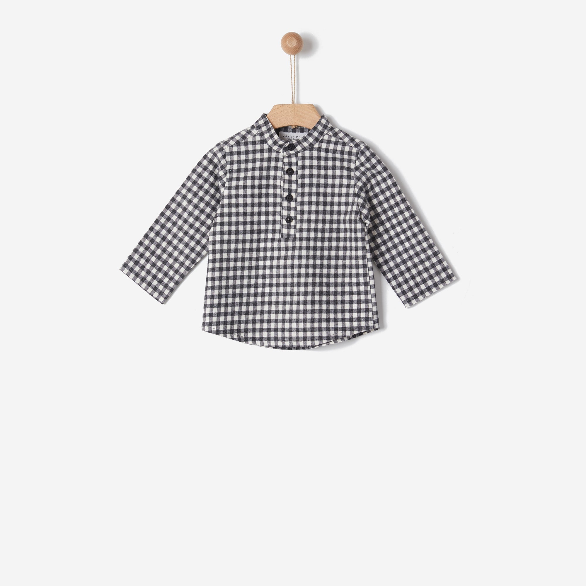 Yell-Oh Dark Grey Gingham Shirt