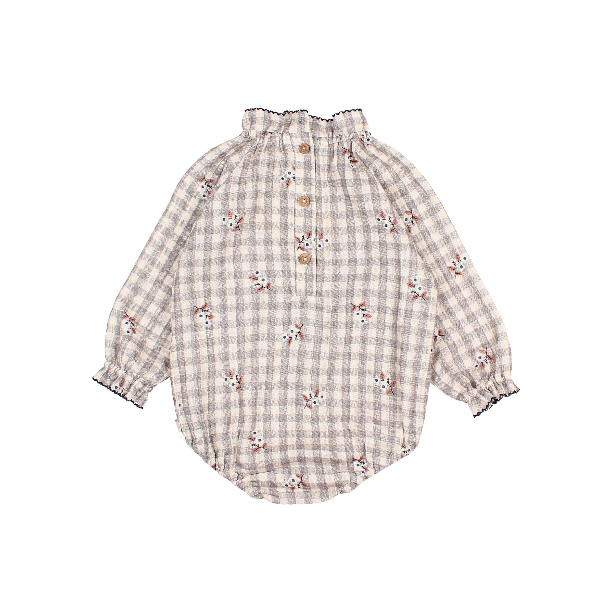 Buho Baby Grey Vichy Romper