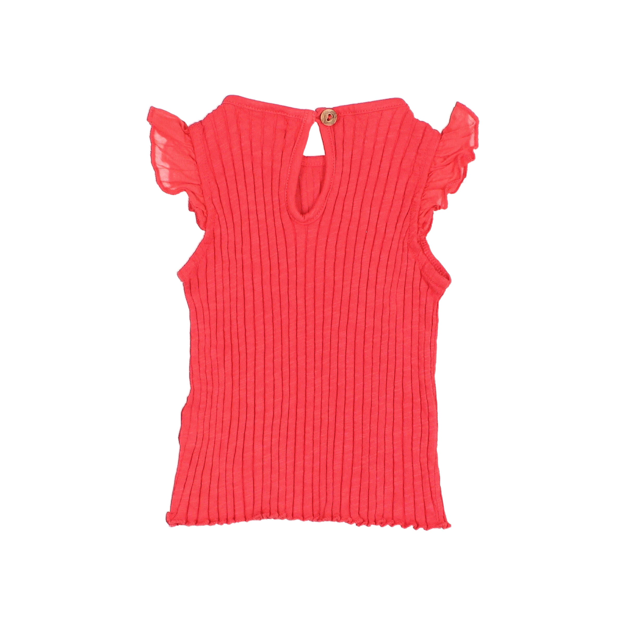 Buho Coral Rib Ruffle T-Shirt