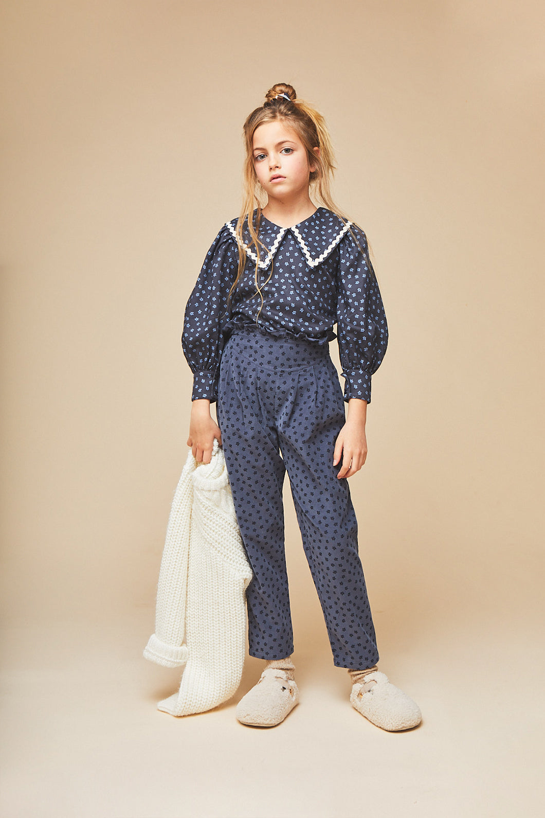 Mipounet Navy Print Lucie Blouse