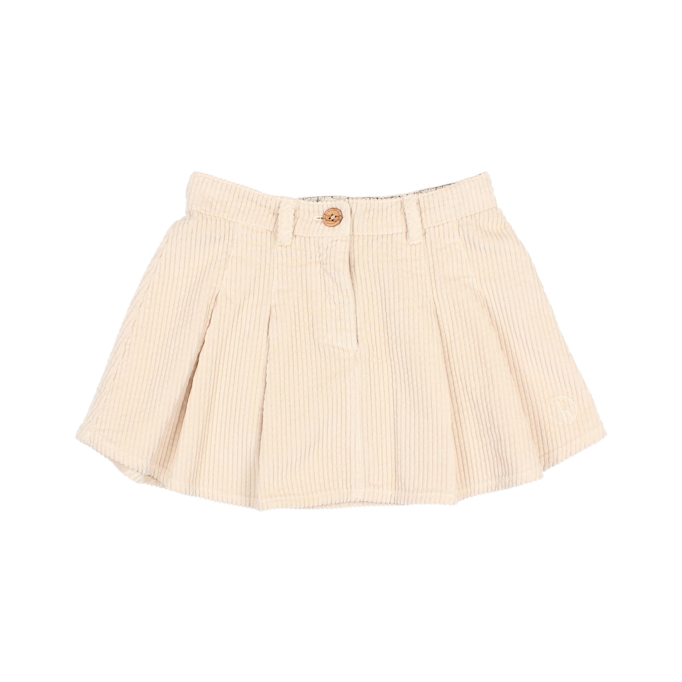 Buho Pale Pink Box Pleat Corduroy Skirt