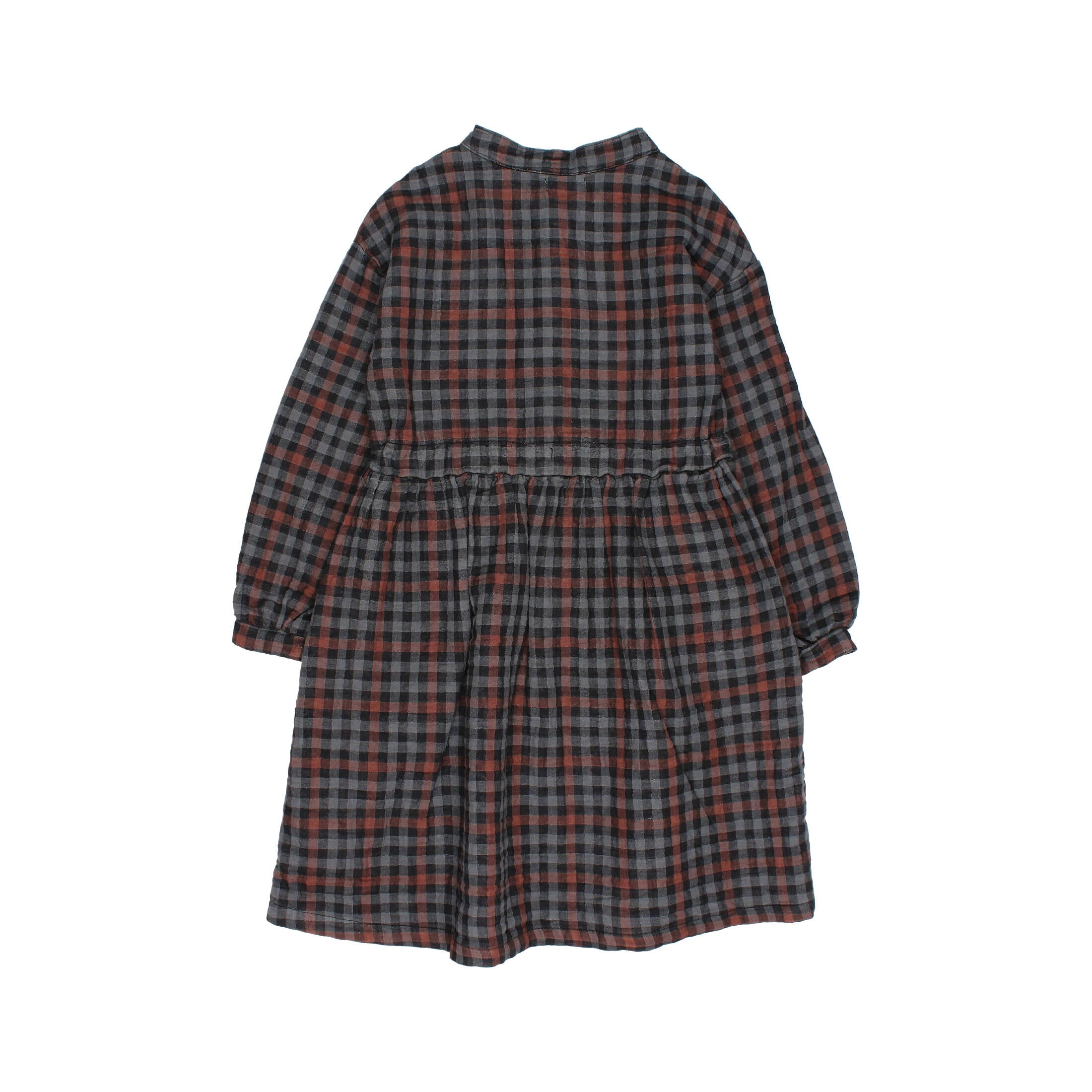 Buho Navy and Burgundy Gingham Dress