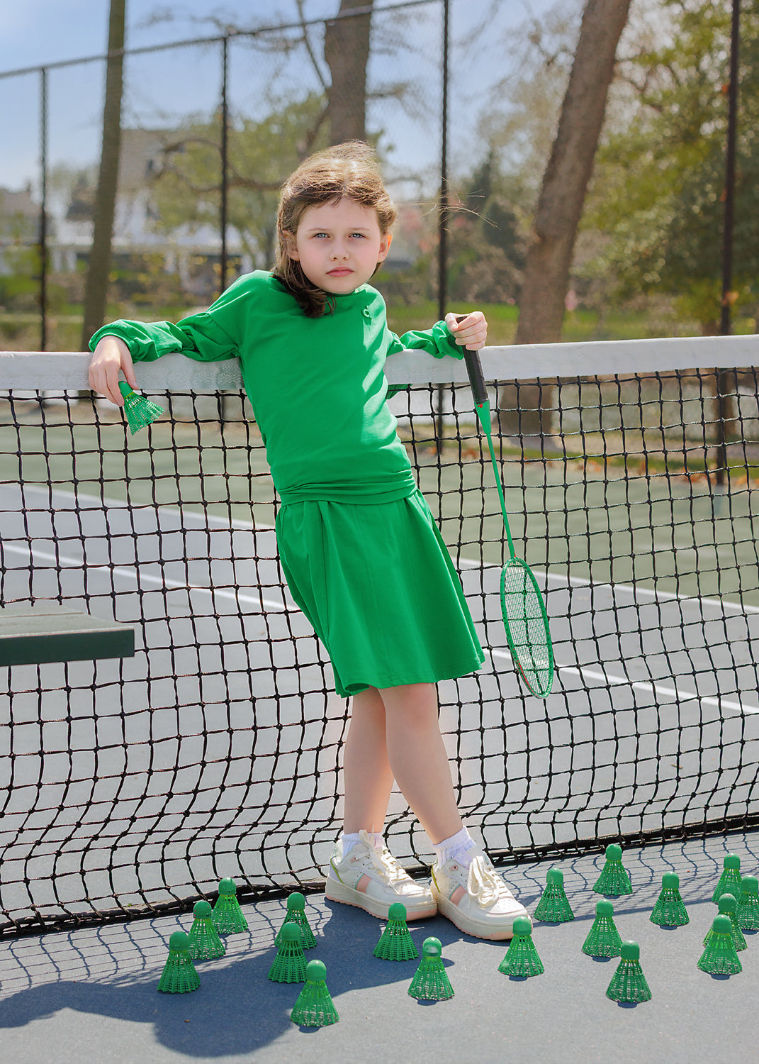 Duet Green Puff Sleeve Top