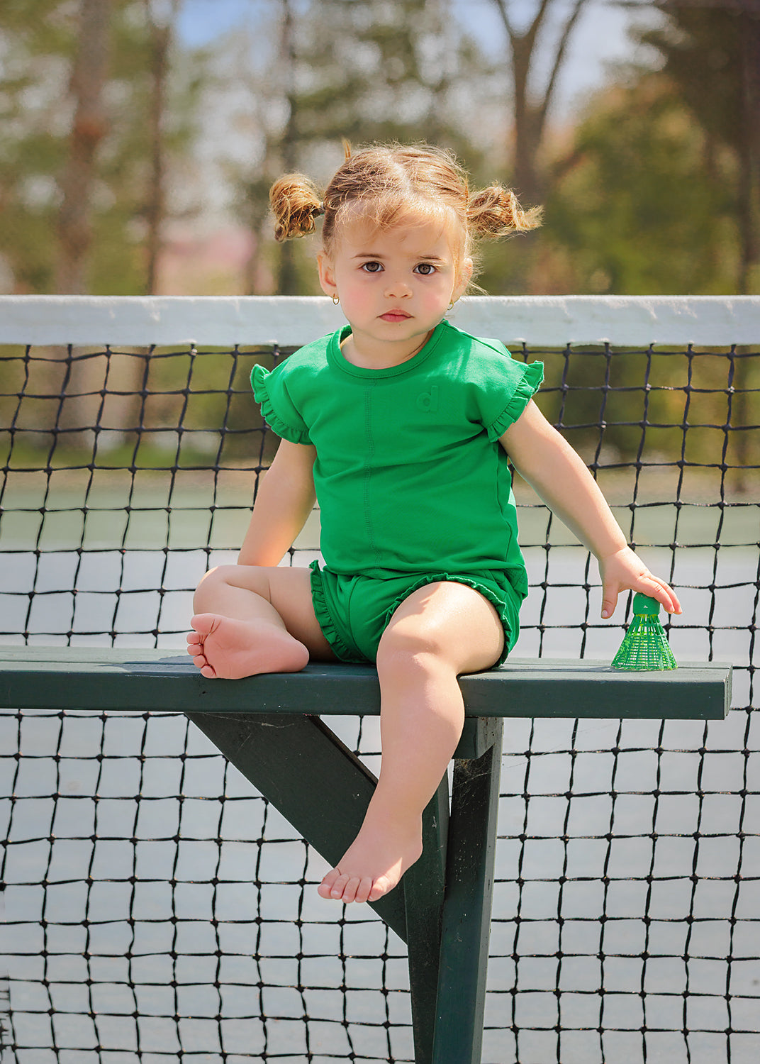 Duet Green Ruffle Baby Set