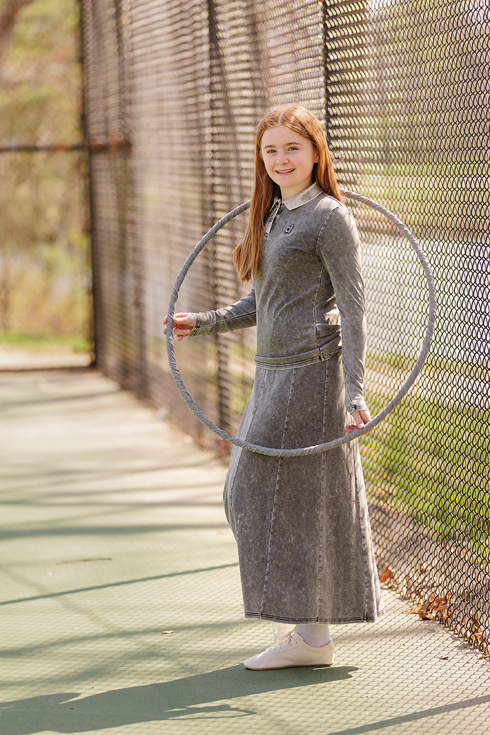 Duet Grey Wash Panel Skirt