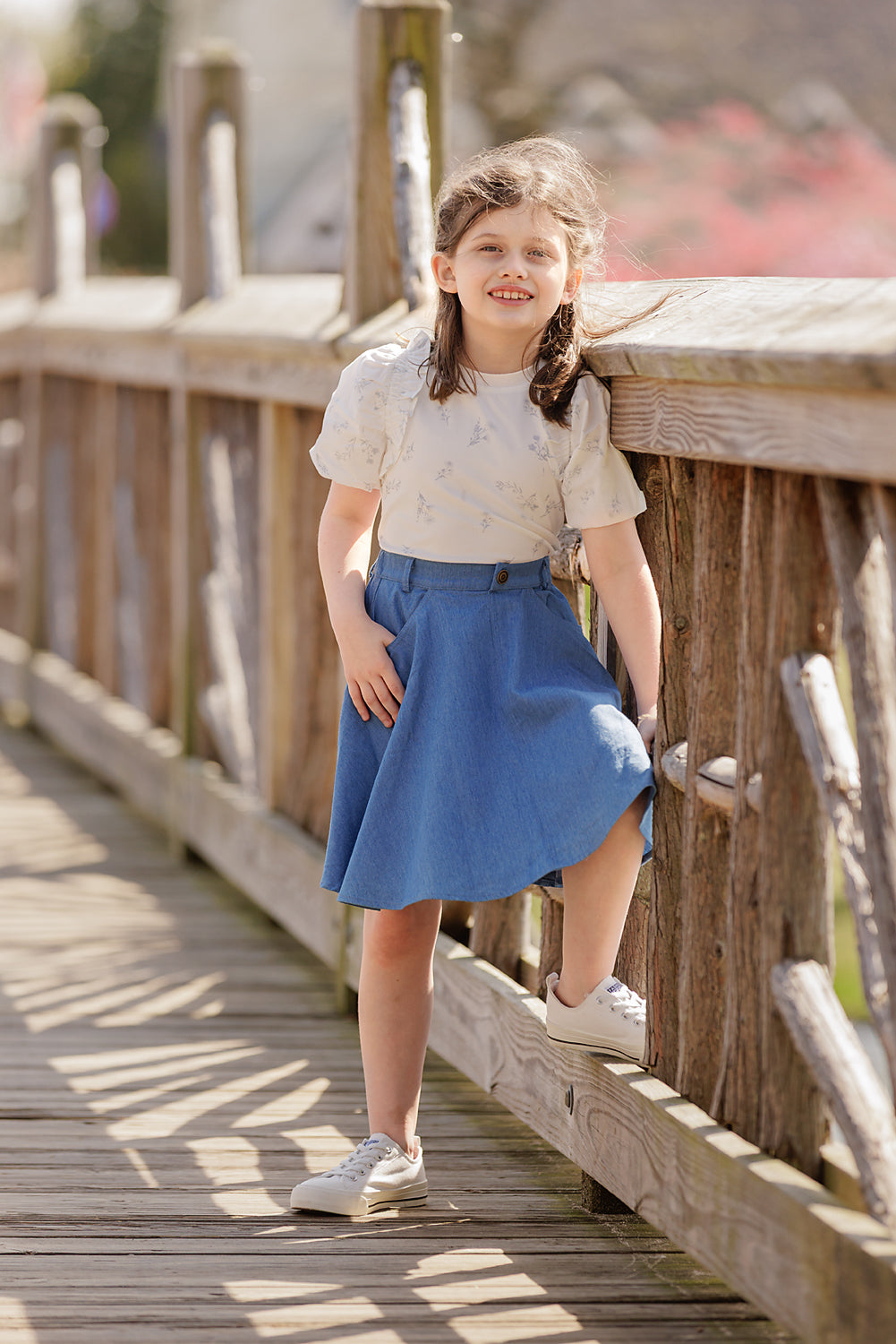 Duet Light Blue Denim Circle Skirt