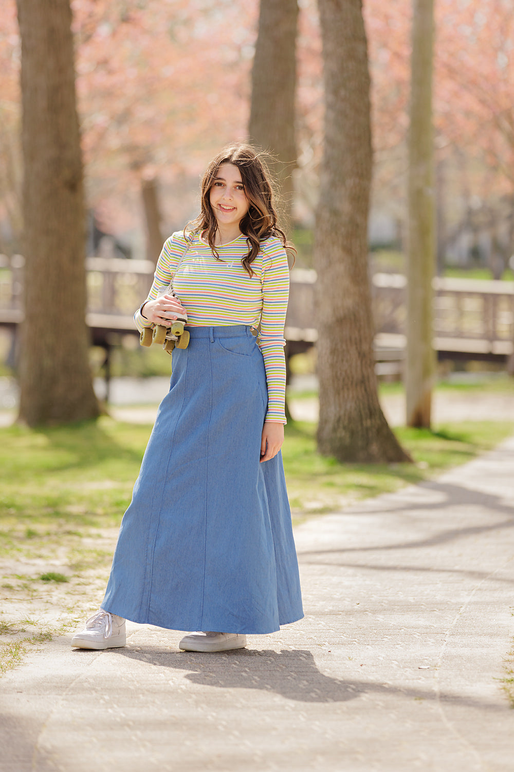Duet Light Denim Pocketed Skirt