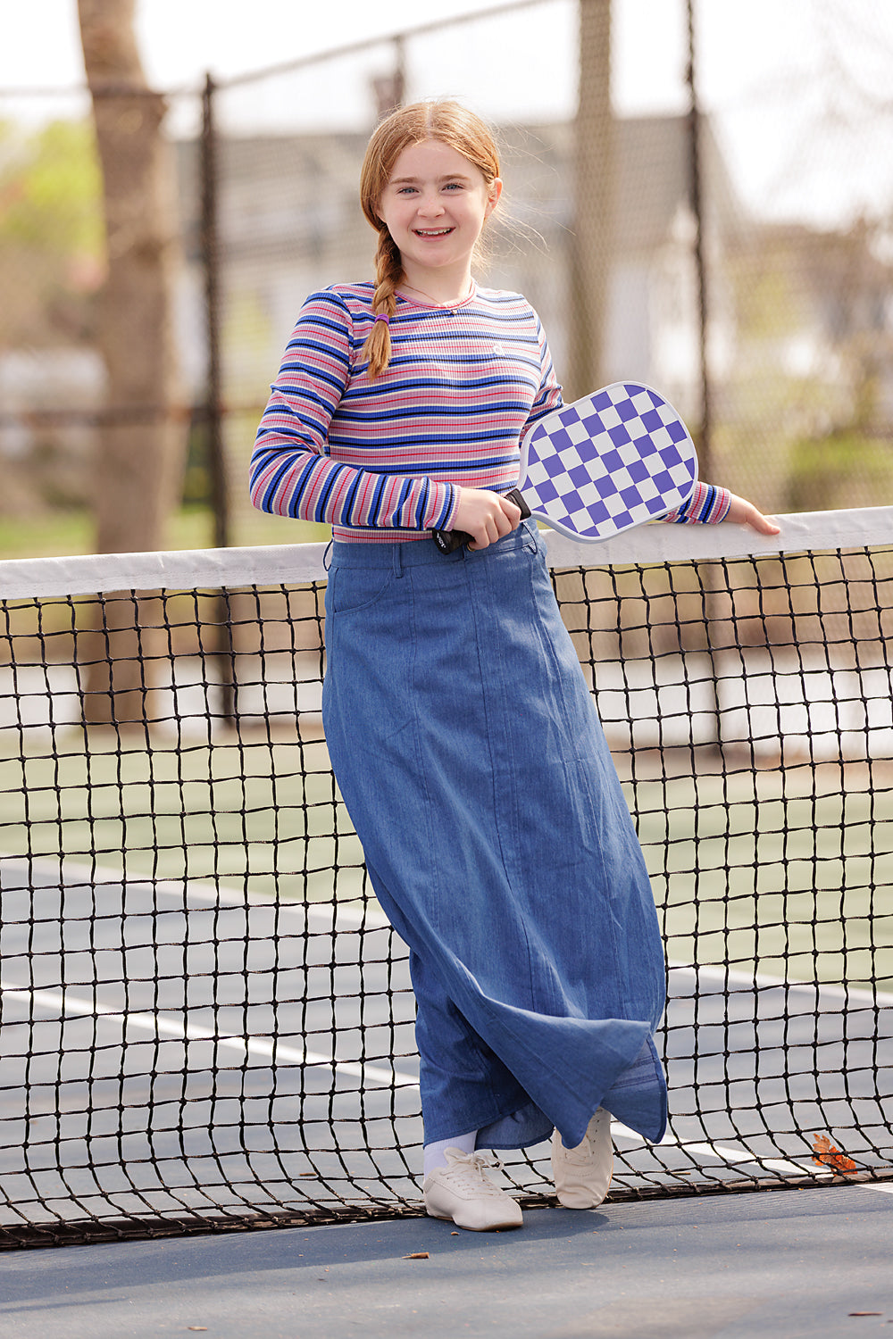 Duet Medium Denim Pocketed Skirt