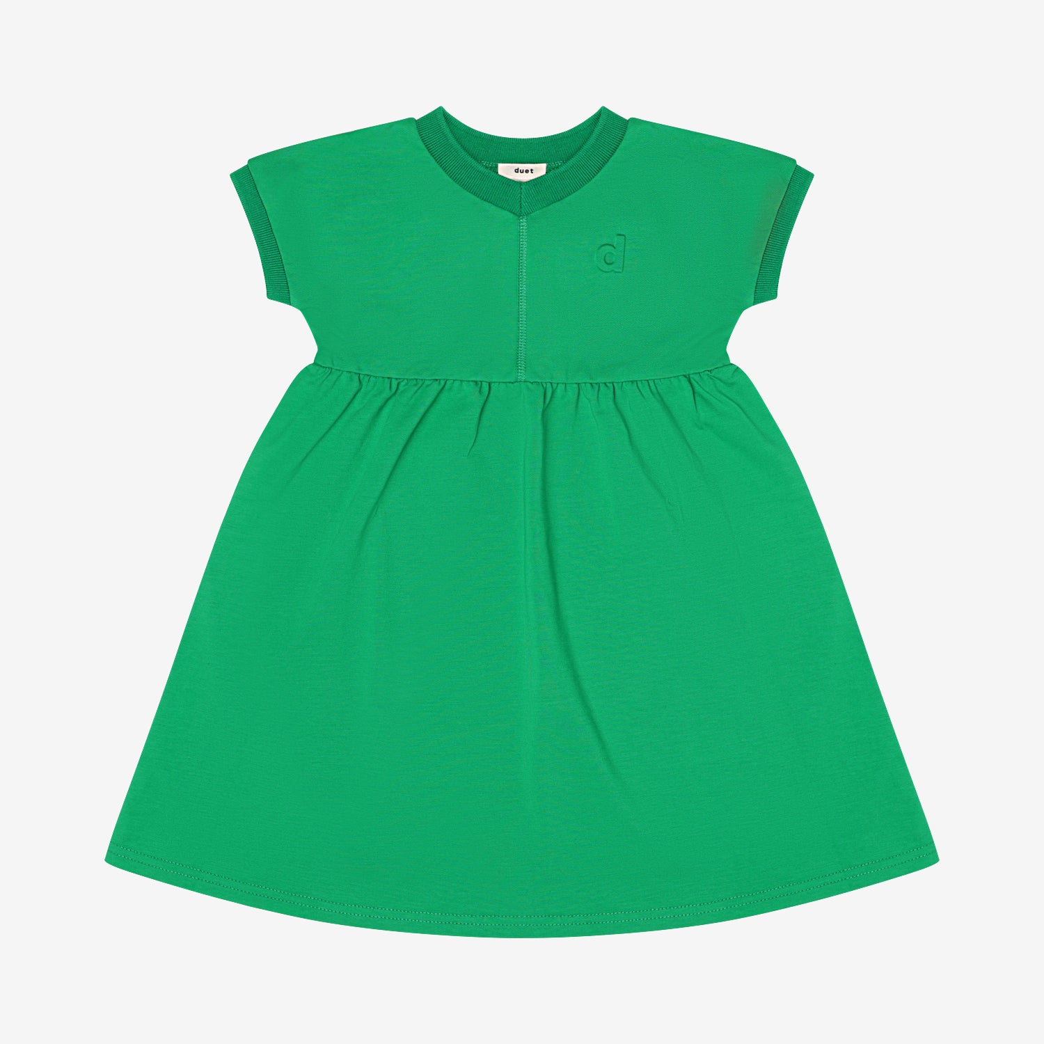 Duet Green Puff Sleeve Dress