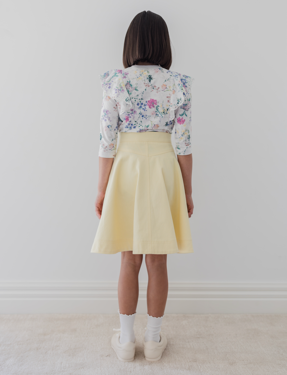 Steph Lemon Wash Fold Back Pocket Denim Skirt