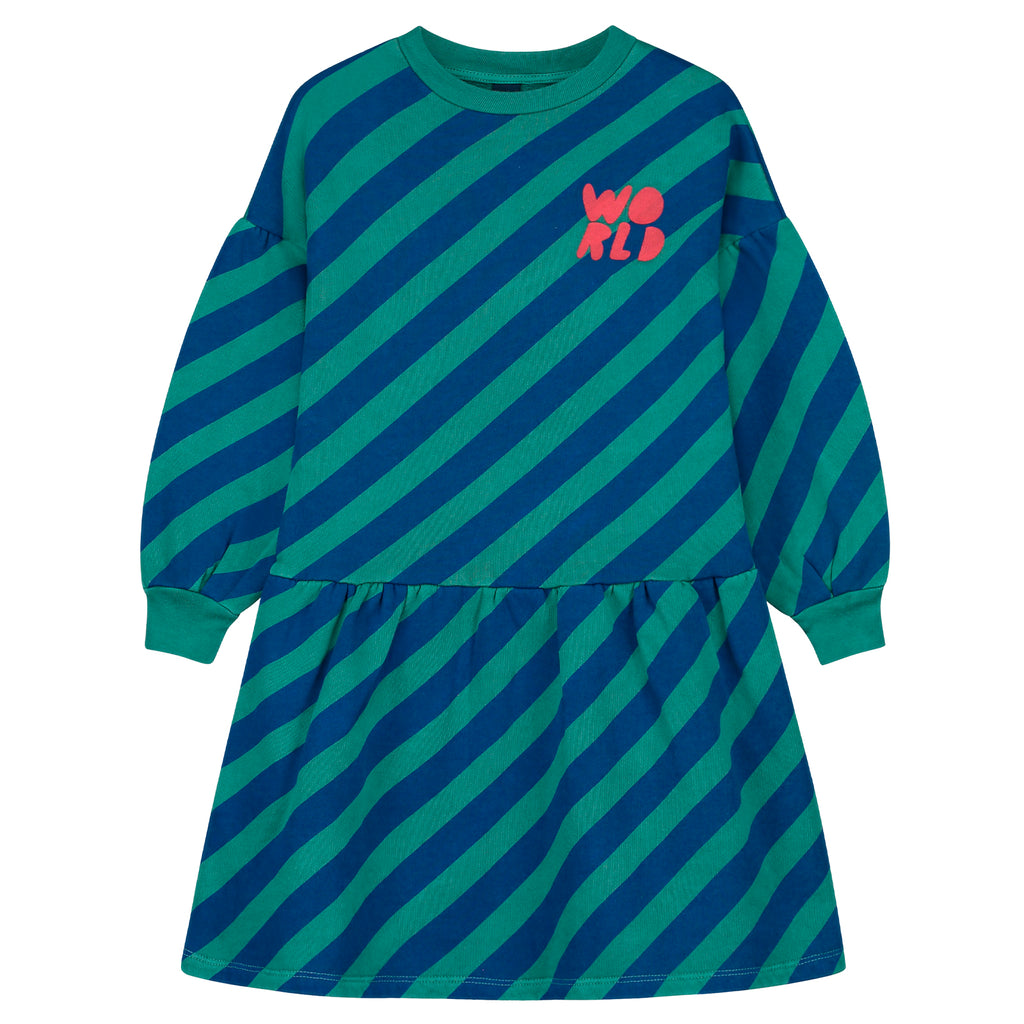 Bonmot Green and Blue Stripe Dress