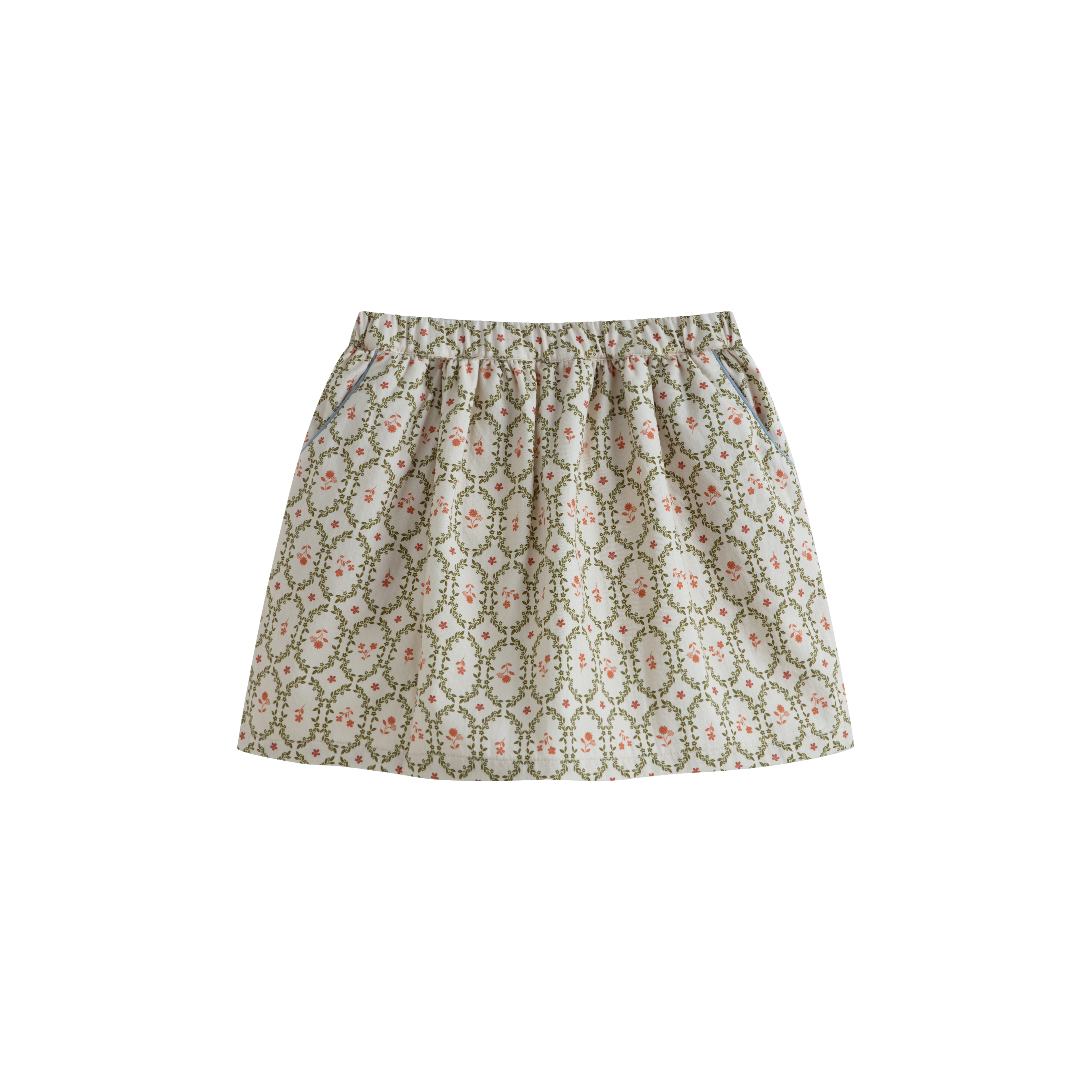 Cera Una Volta Girls Cream Sage Priscilla Long Skirt