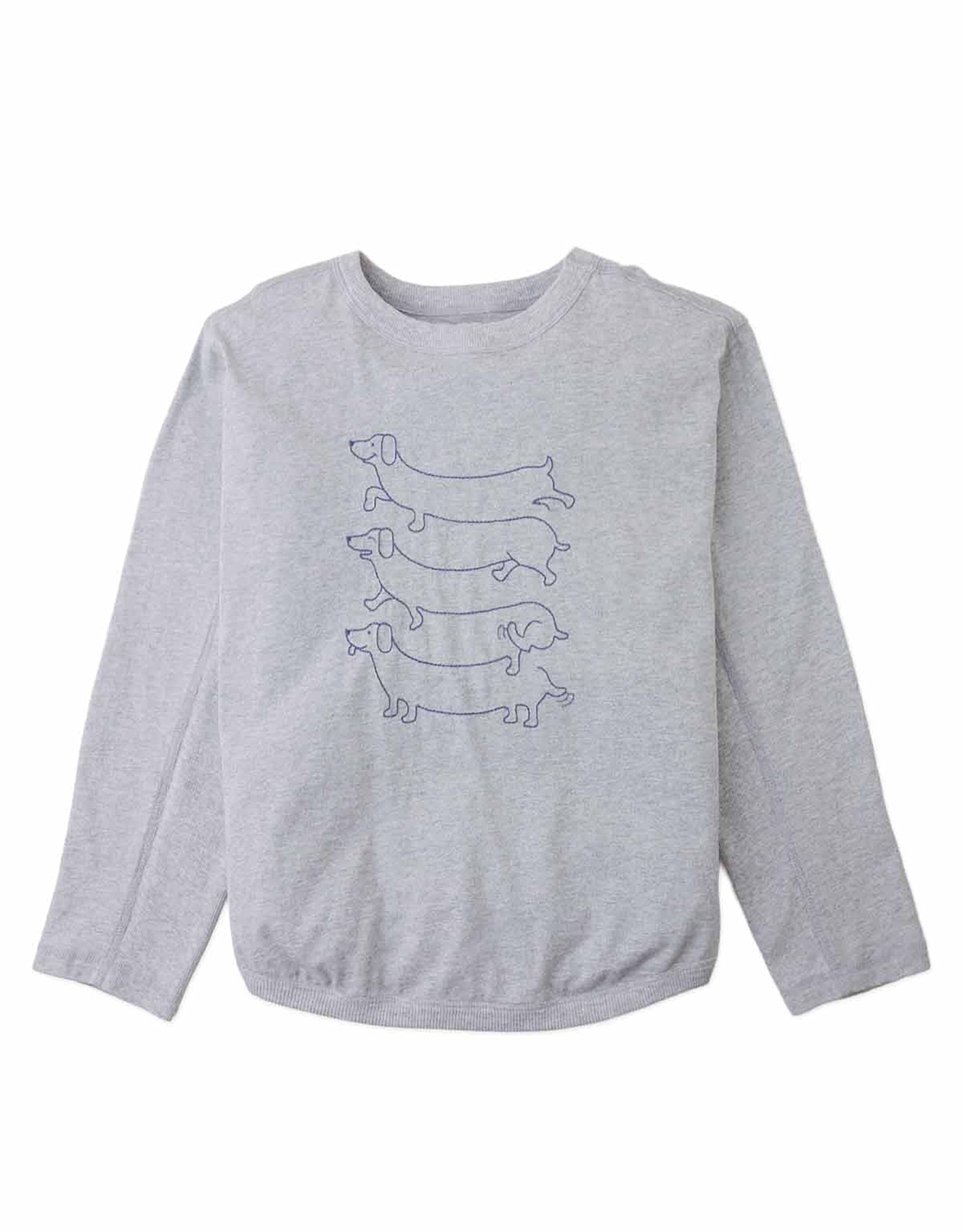 Gingersnaps Boys Gray Gianni Tee With Dog Embroidery