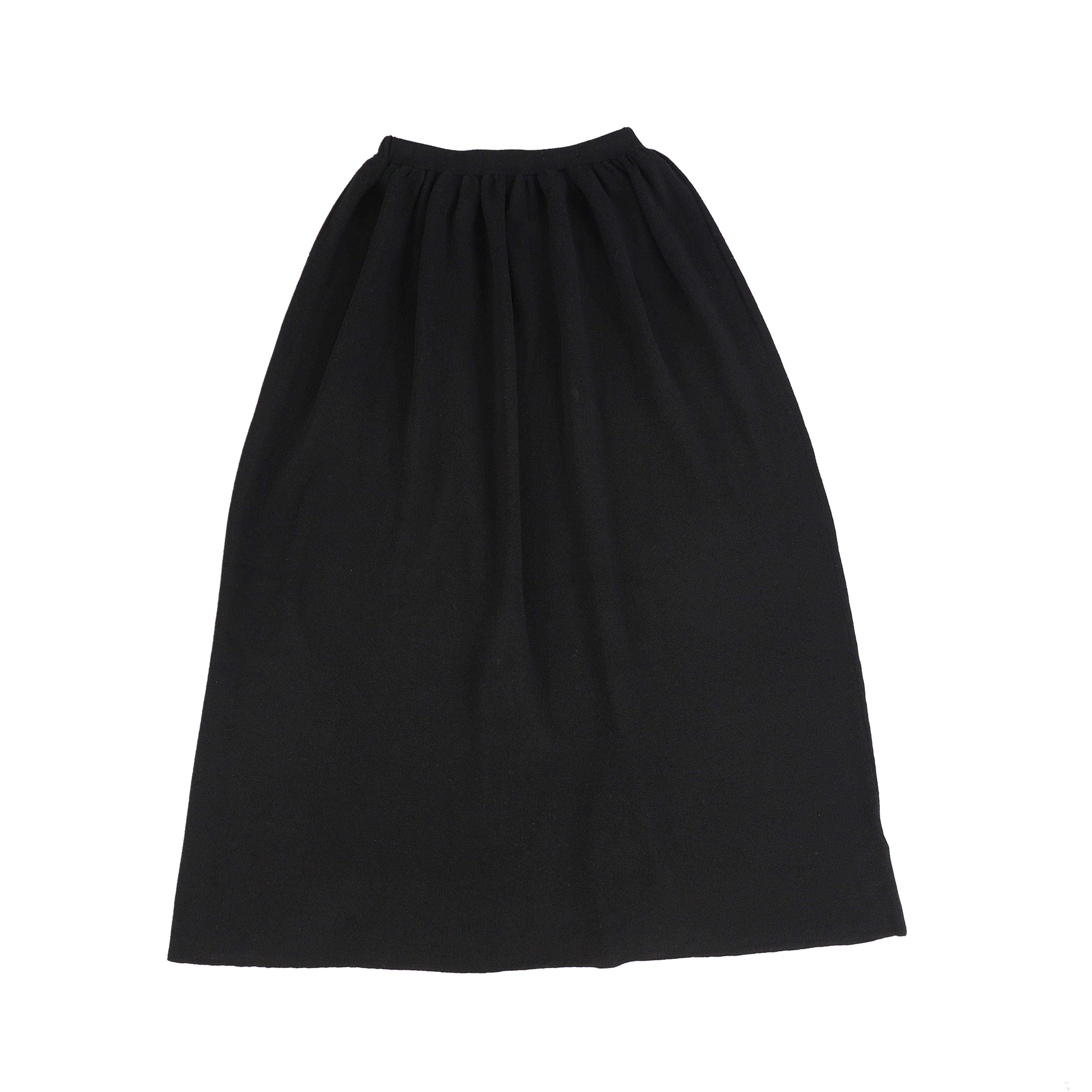 Bamboo Black Soft Knit Flaired Skirt