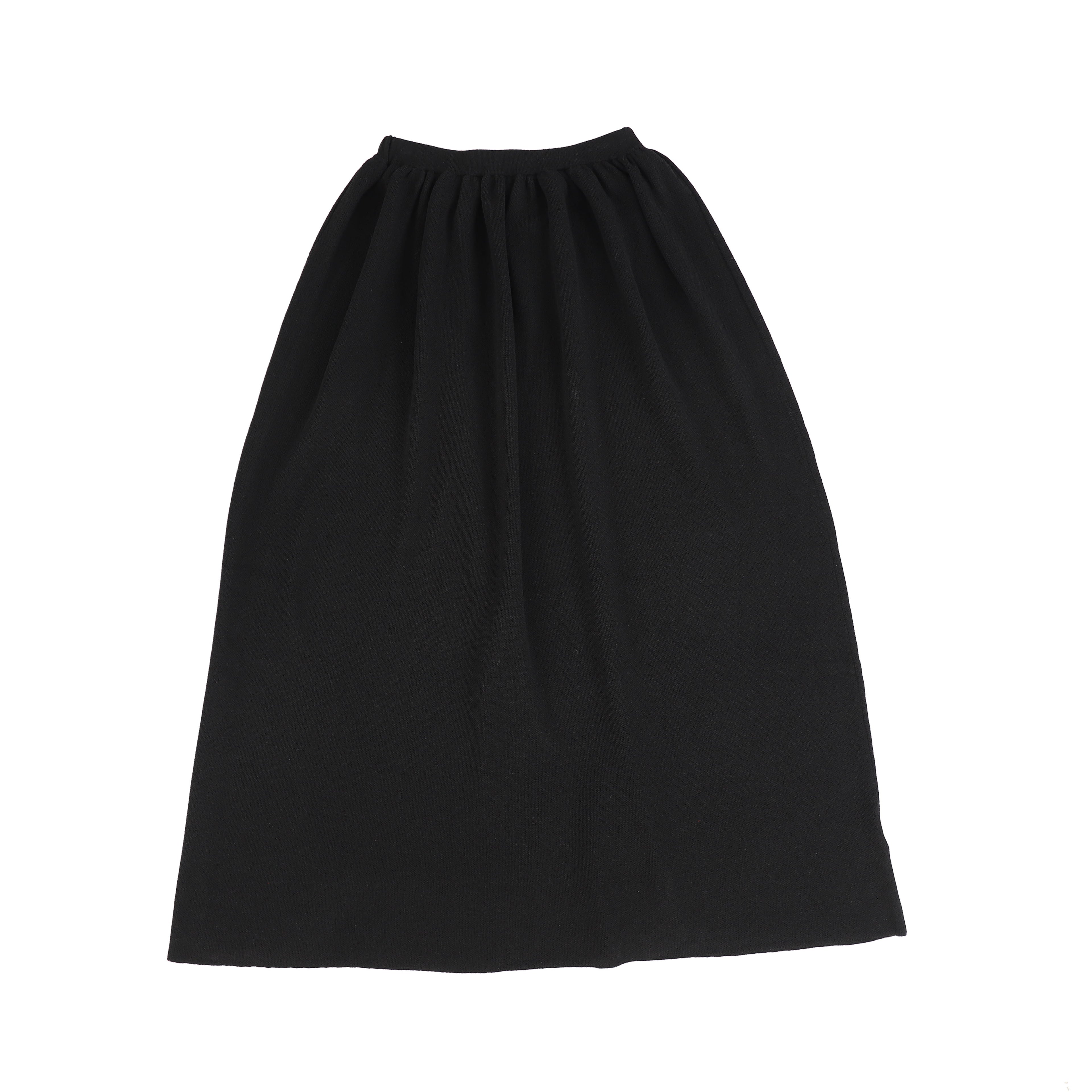 Bamboo Black Soft Knit Flaired Skirt