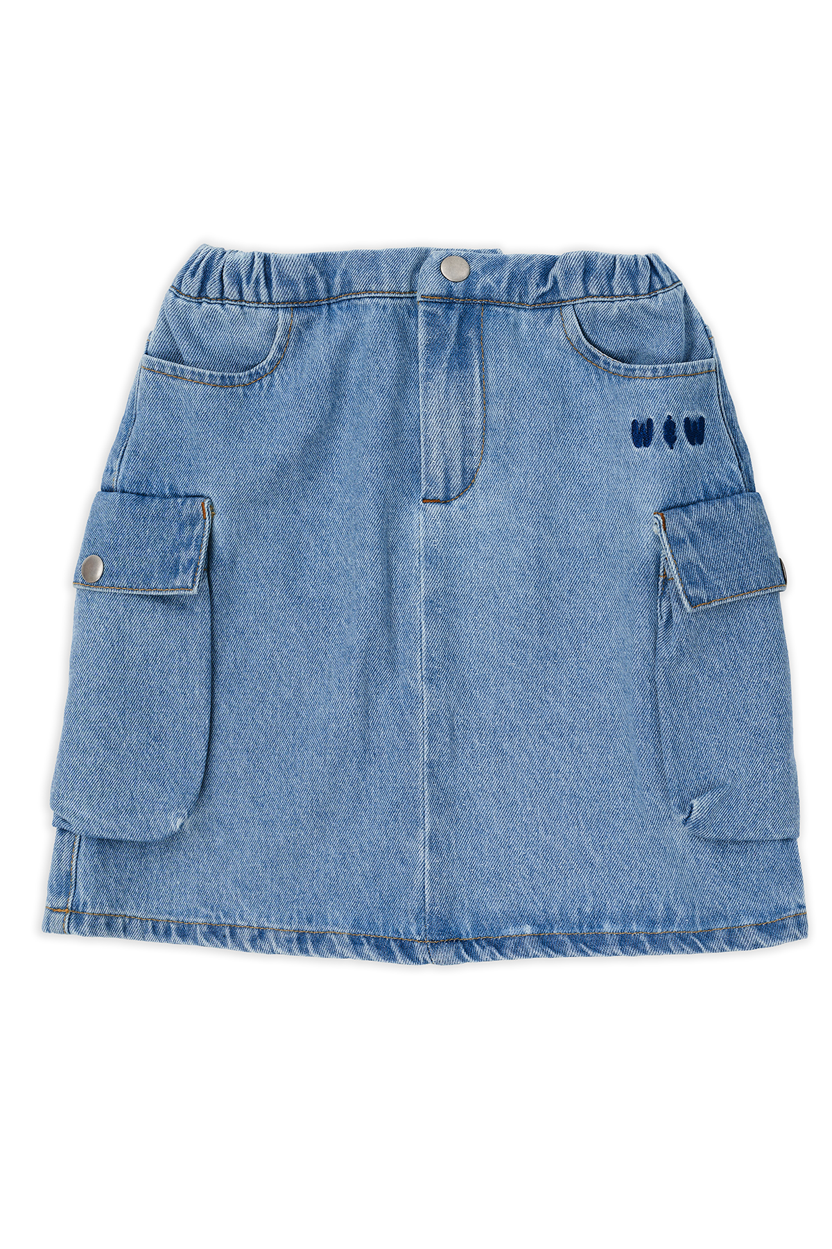 Wander & Wonder Washed Denim Cargo Denim Skirt