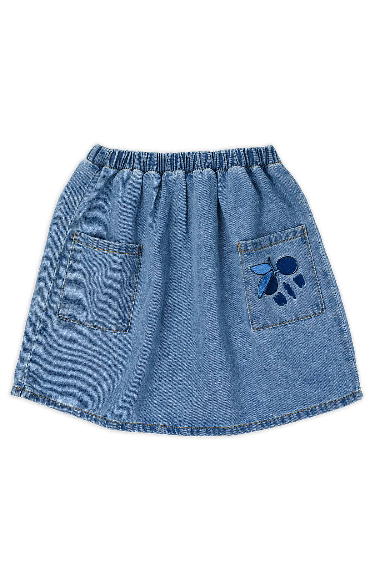 Wander & Wonder Washed Denim Denim Gathered Skirt