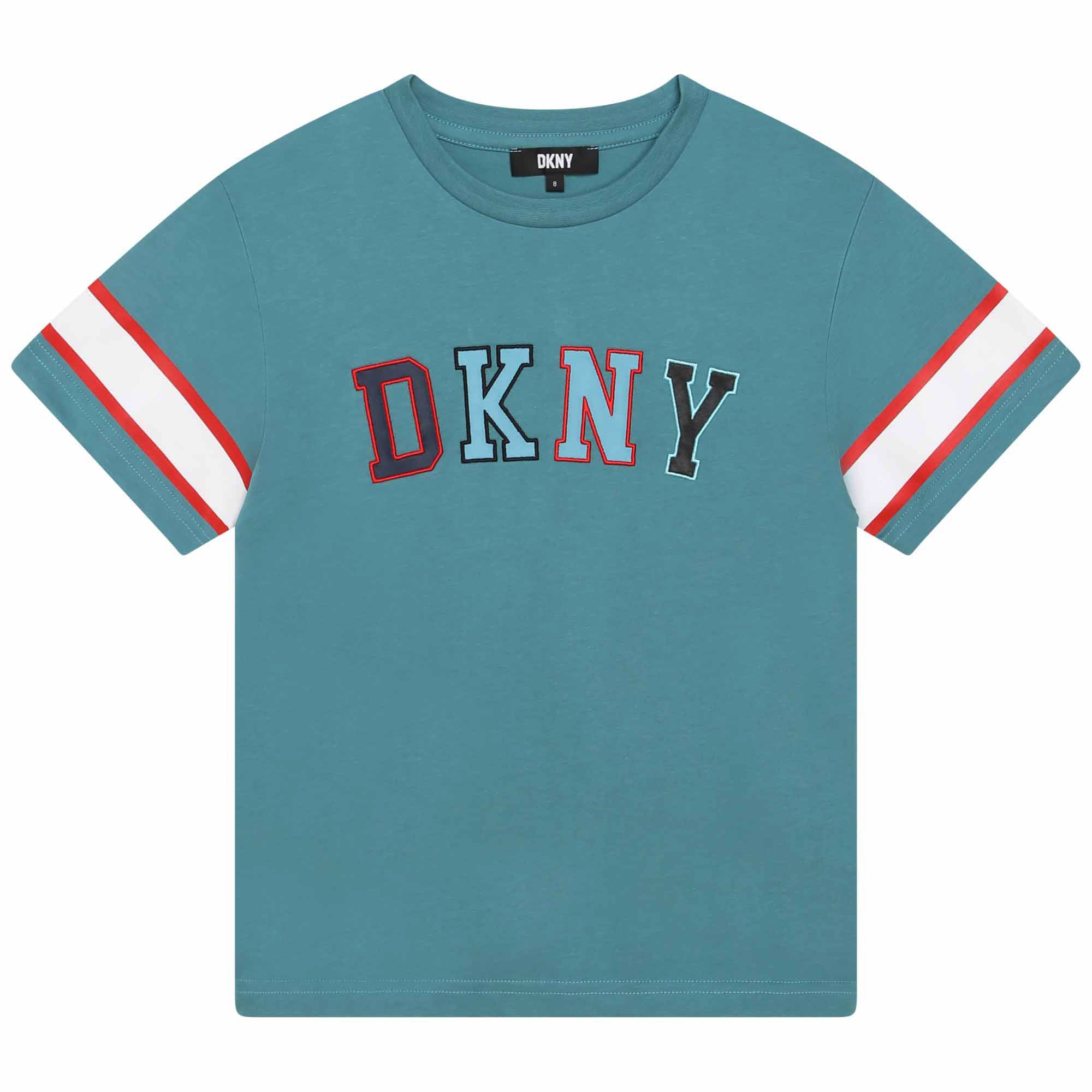 DKNY Turquoise Logo Short Sleeve Tee Shirt