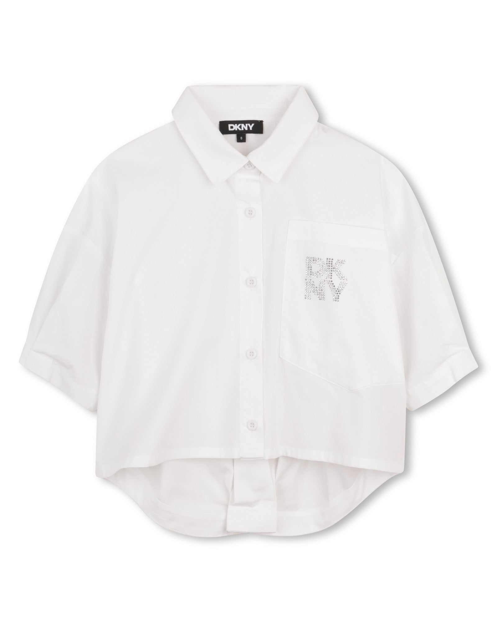 DKNY White Mini-Me Cotton Poplin Shirt