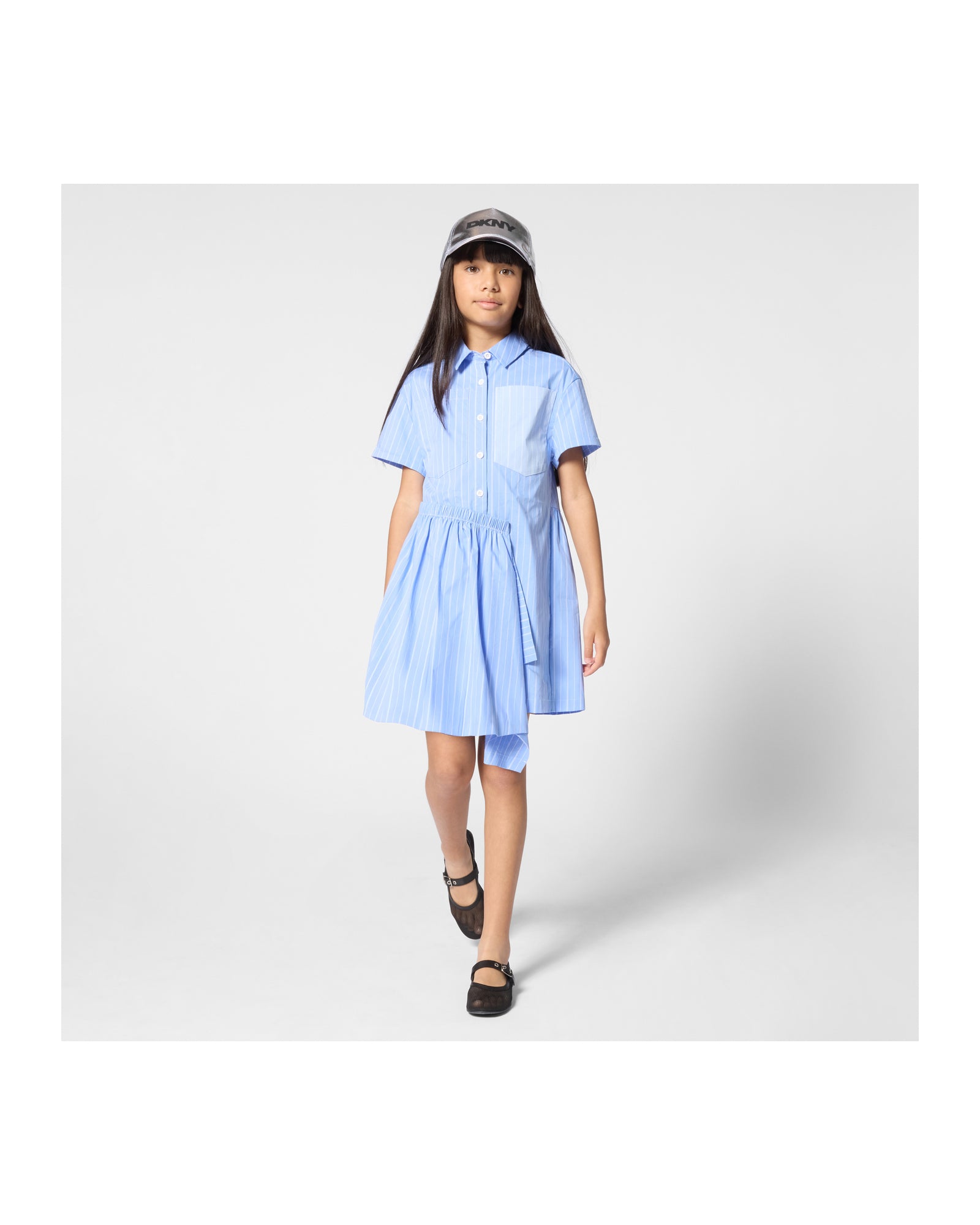 DKNY Short Sleeve Dress In Poplin