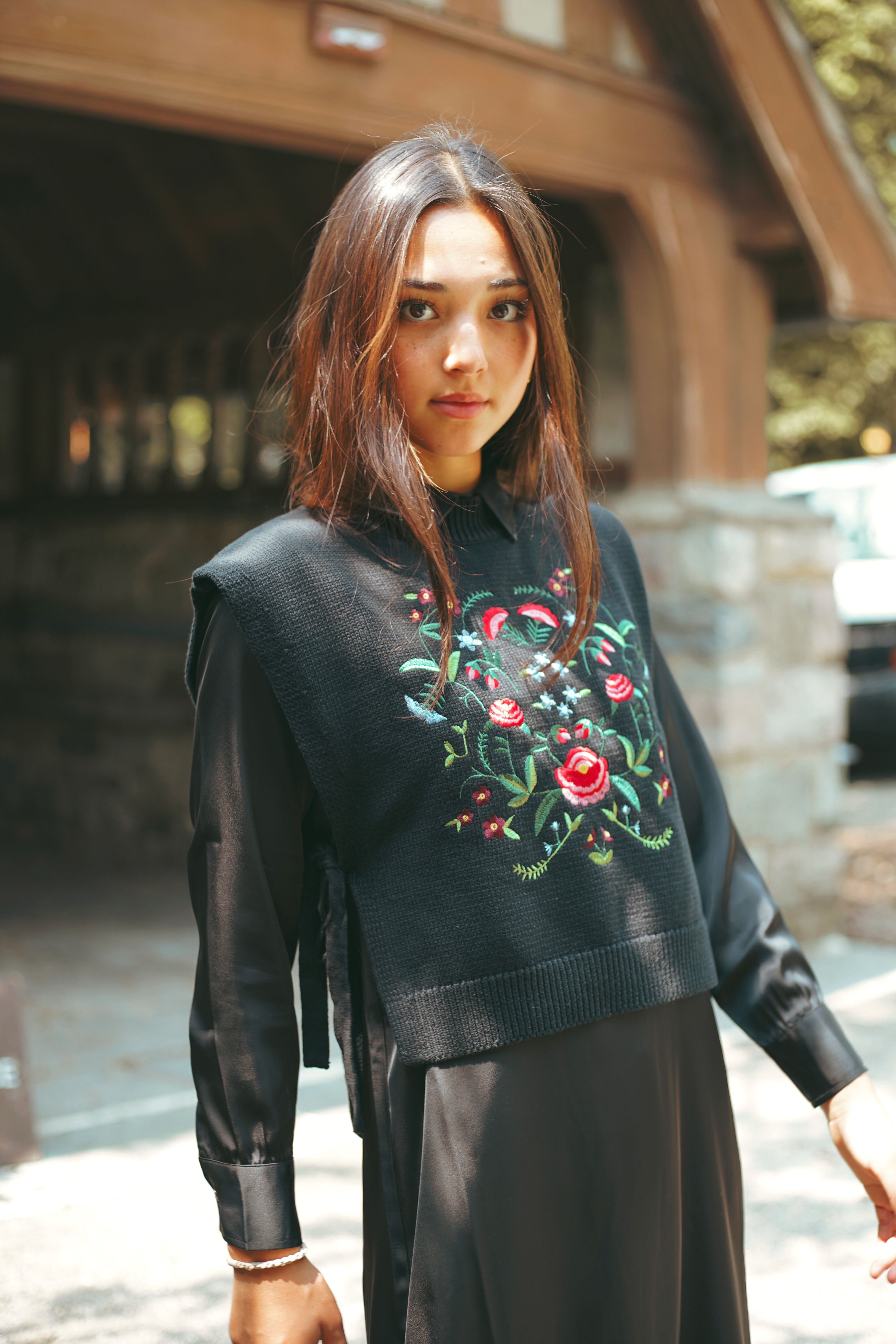 Urban Edge Embroidered Knit Vest