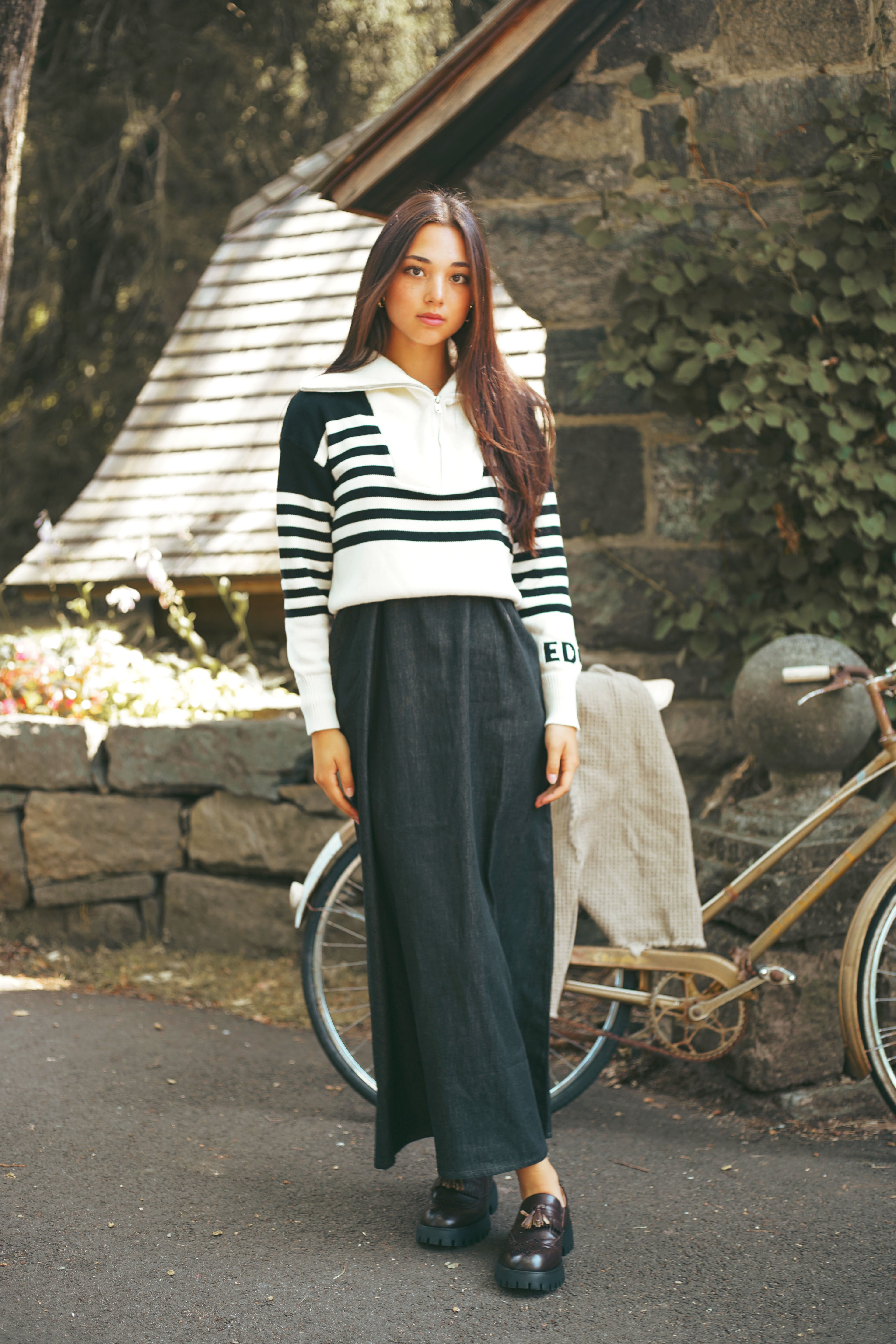 Urban Edge Striped Half Zip Sweater