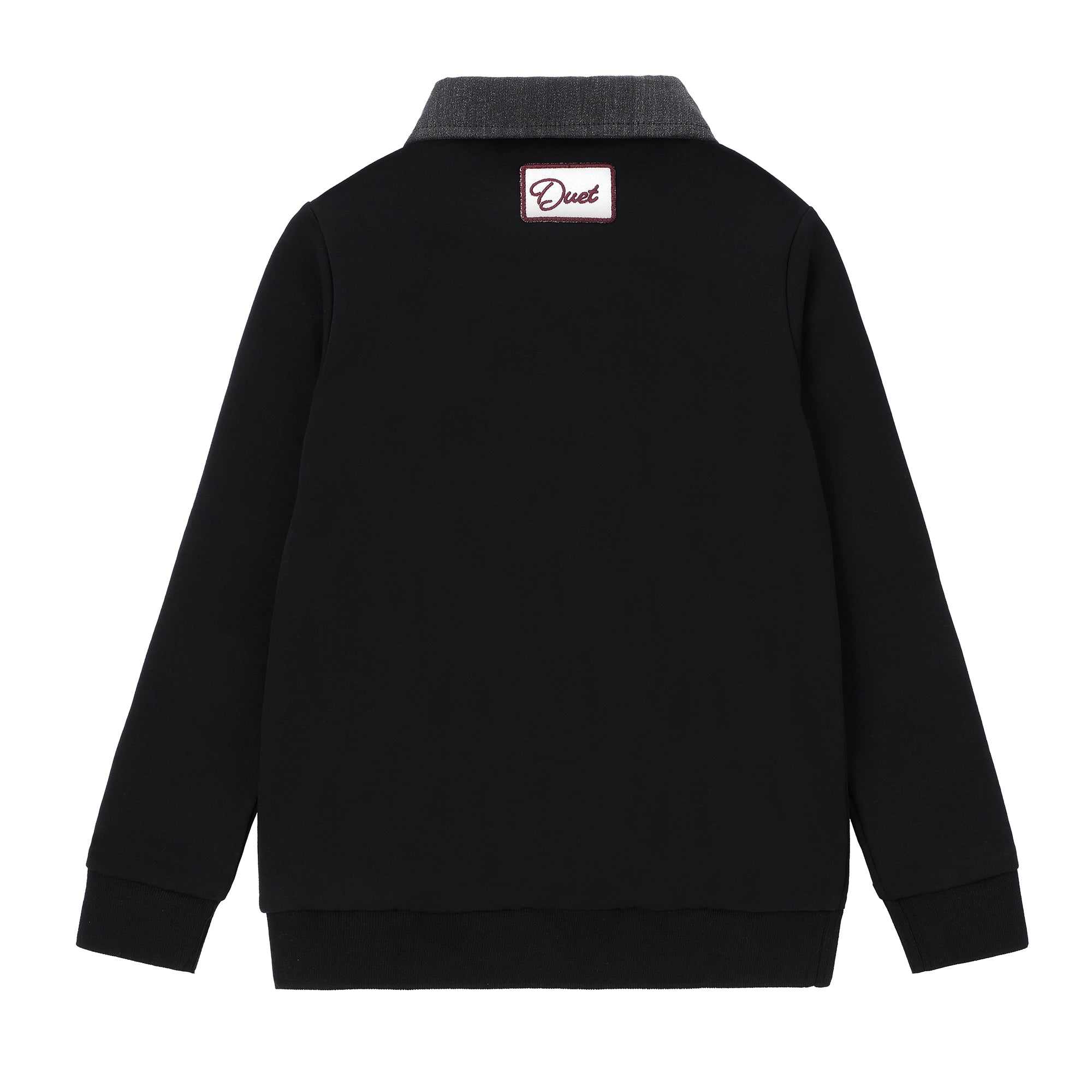 Boys Black/Pink Horse Polo with Black Denim Collar