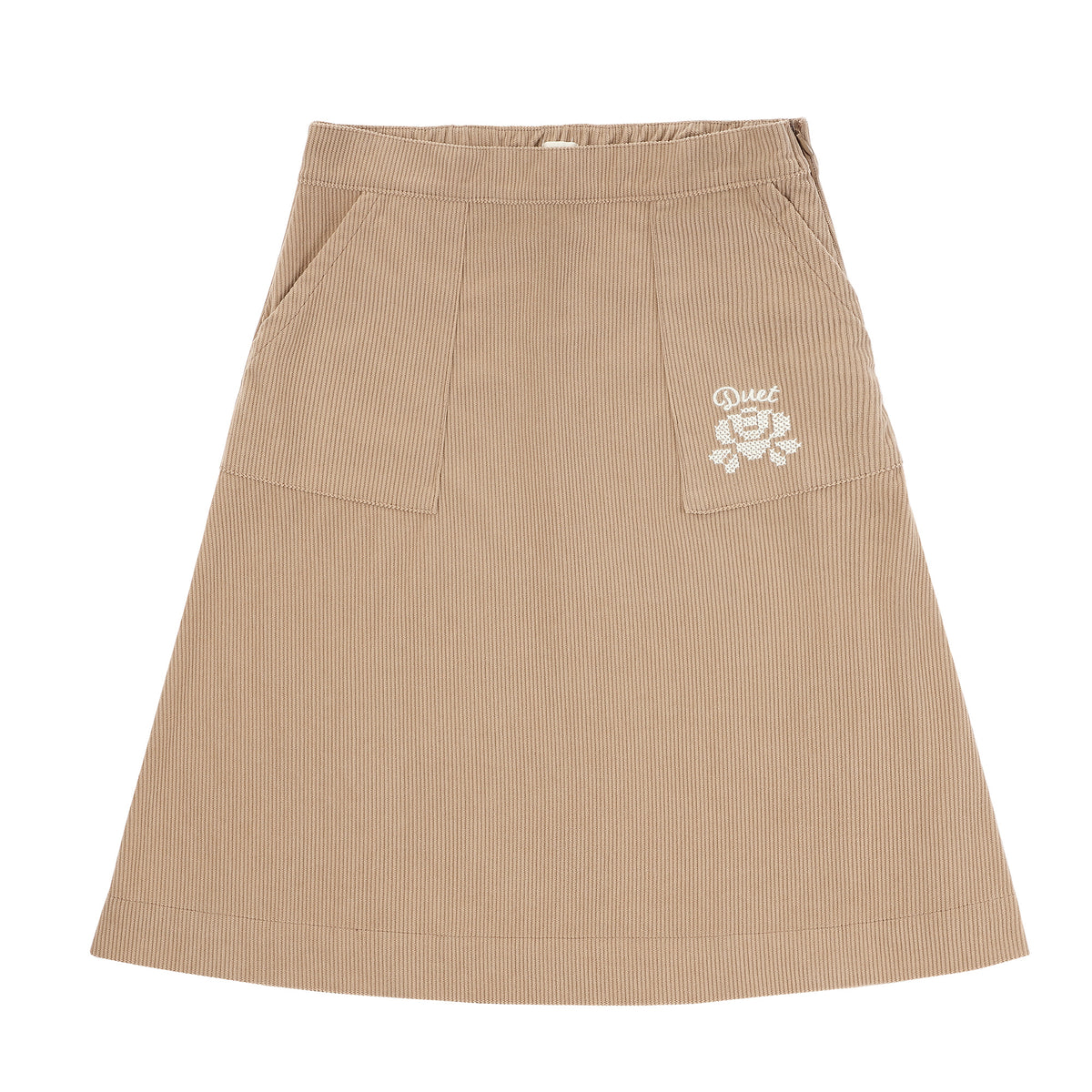 Duet Cognac Side Pocket Short Skirt