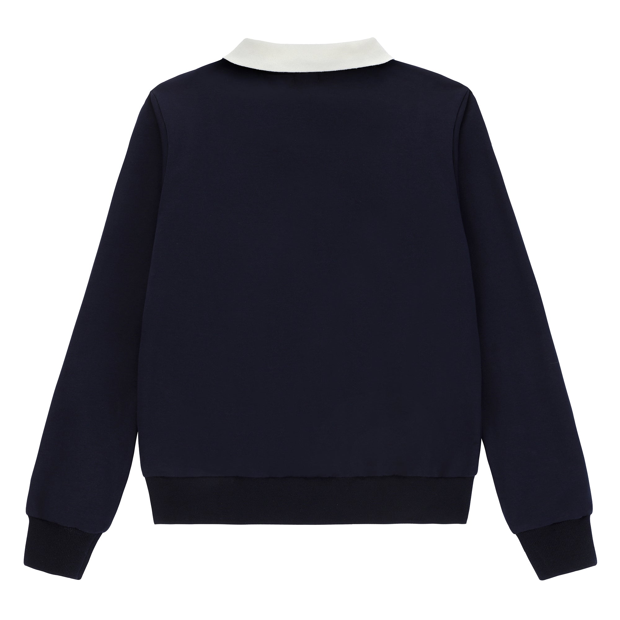 Duet Denim Cherry White Collared Sweatshirt