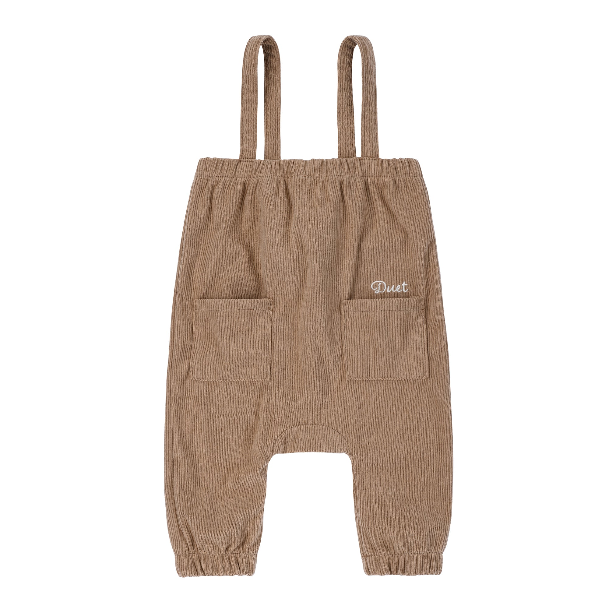 Baby Cognac Romper with Front Pockets