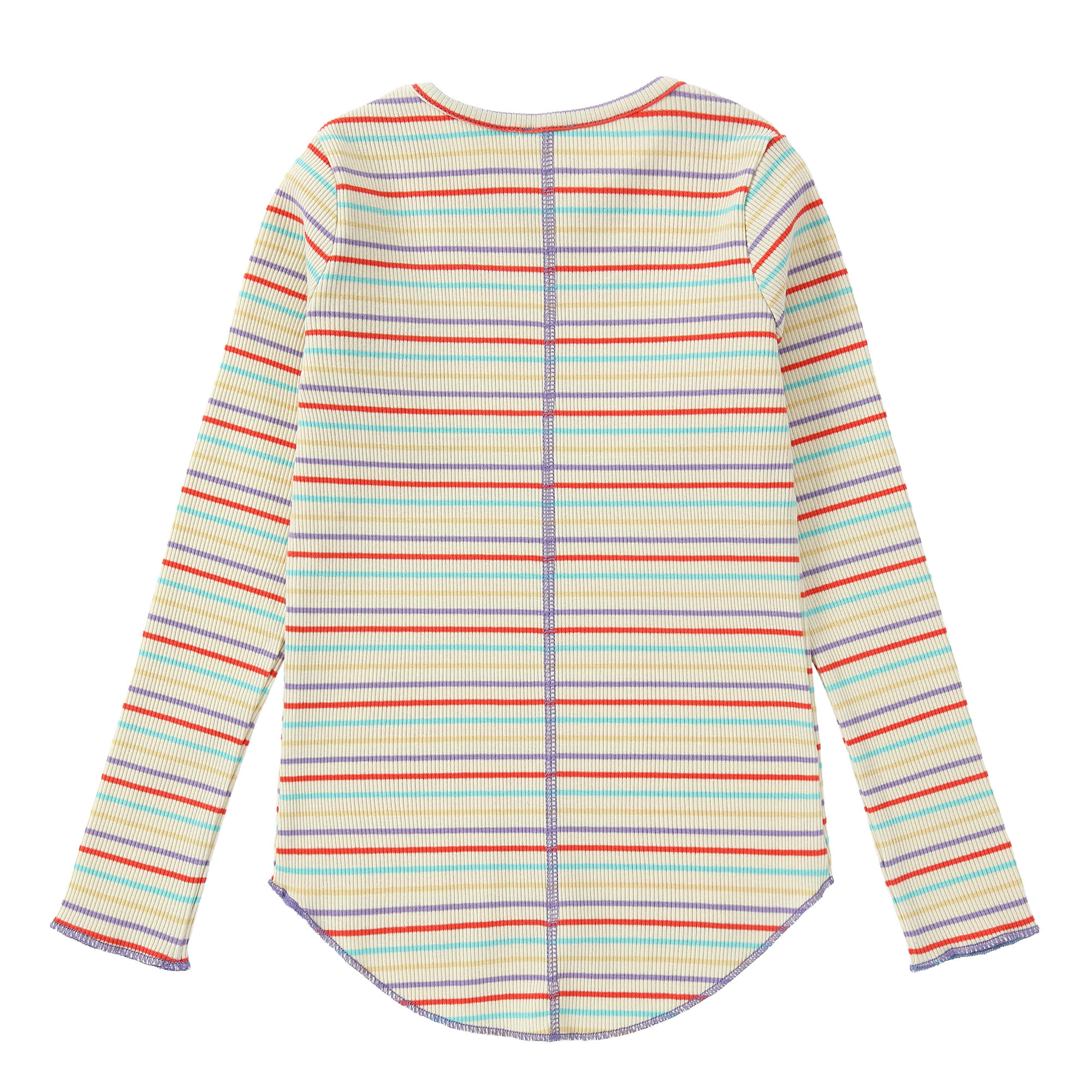 Duet Girls Ivory Multicolored Stripe T-Shirt