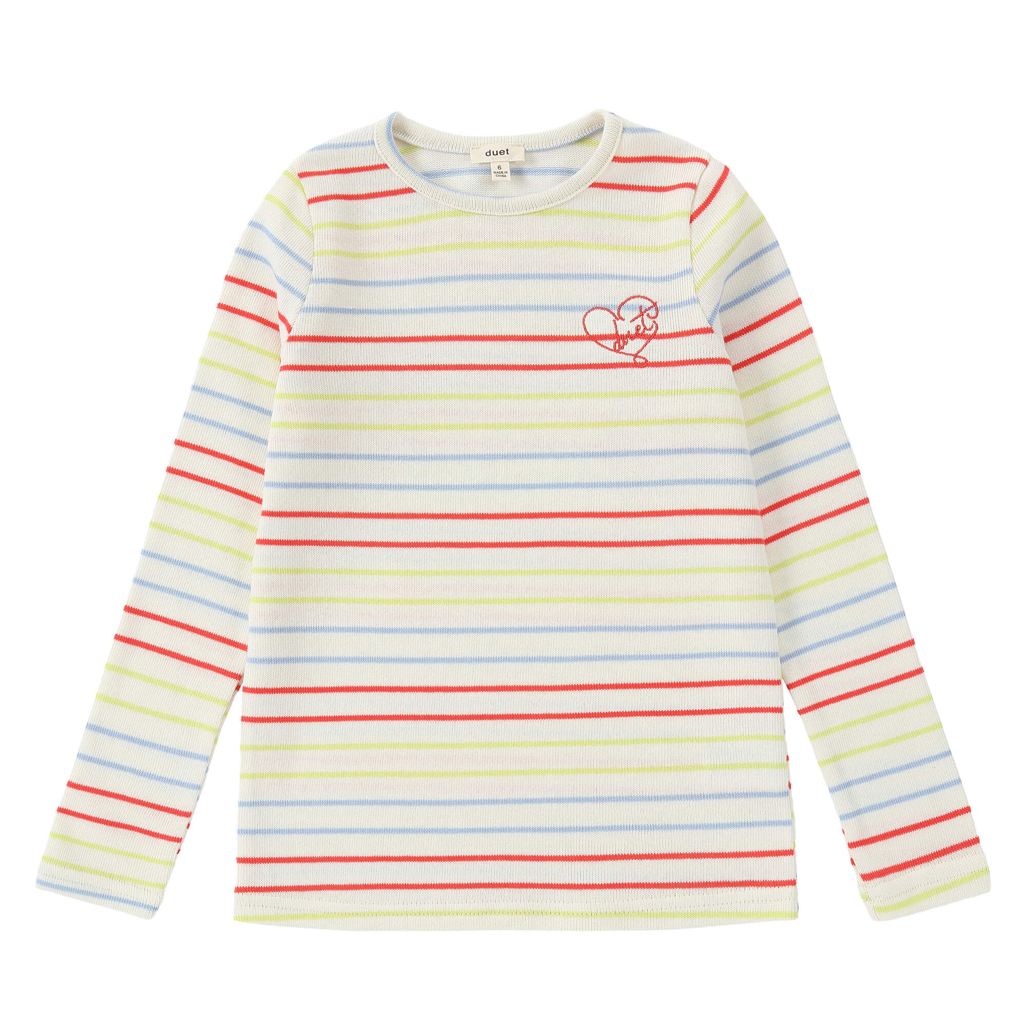 Duet Girls Ivory Striped T-Shirt
