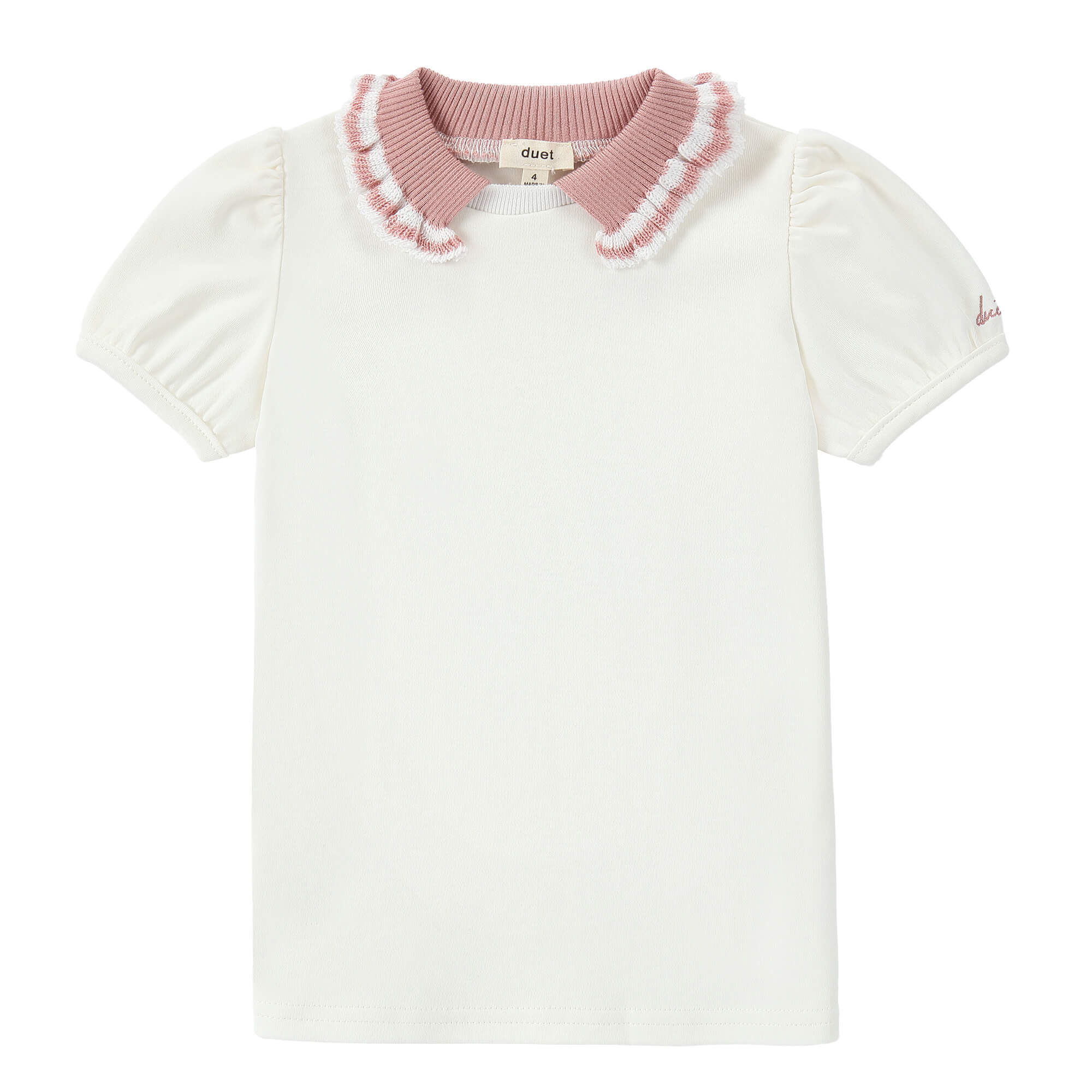 Duet Girls Ivory Collared T-Shirt